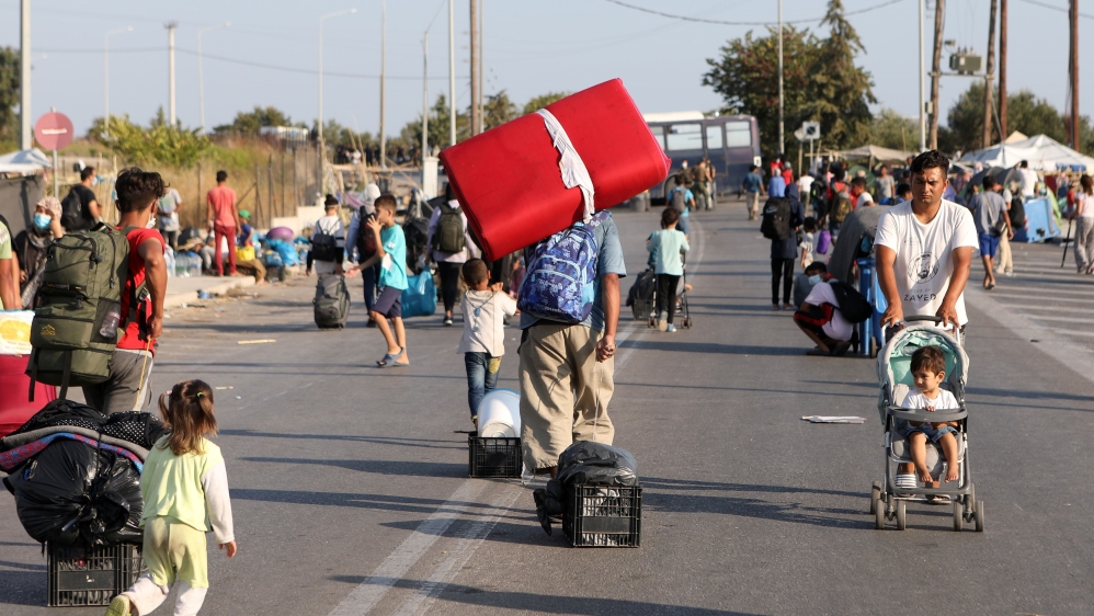 More than 12,000 people including entire families with elderly people and newborns were left homeless when fire tore through the overcrowded and unsanitary Moria camp