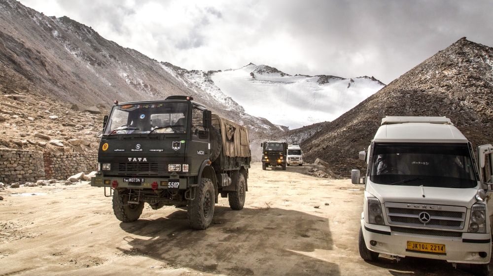 Indian Army truck crosses Chang la pass near Pangong Lake in Ladakh region, India. India and China sought Wednesday, June 17, 2020, to de-escalate tensions following a fatal clash along a disputed bor