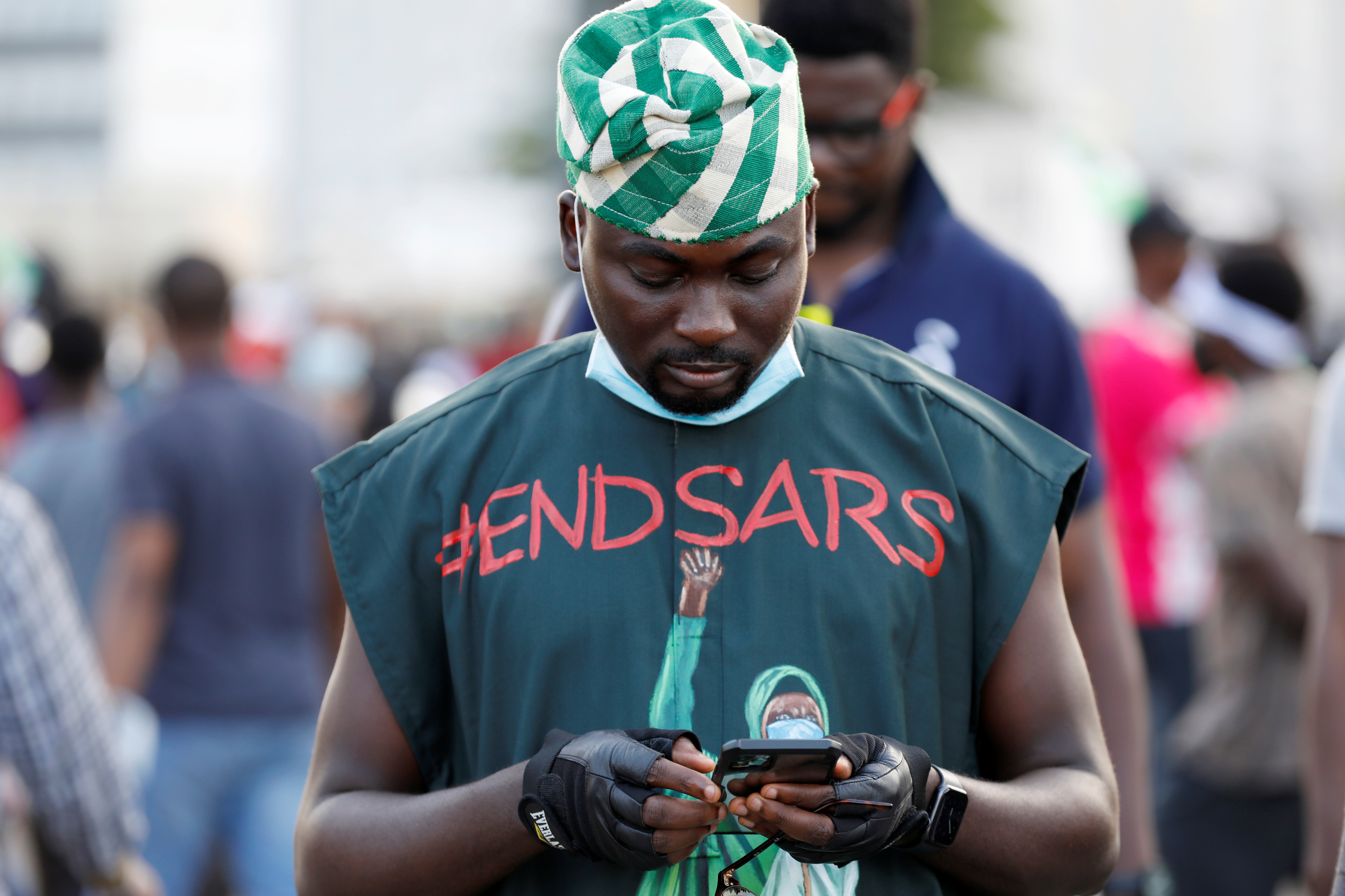 #EndSARS organisers used social media to connect with volunteers [File: Temilade Adelaje/Reuters]