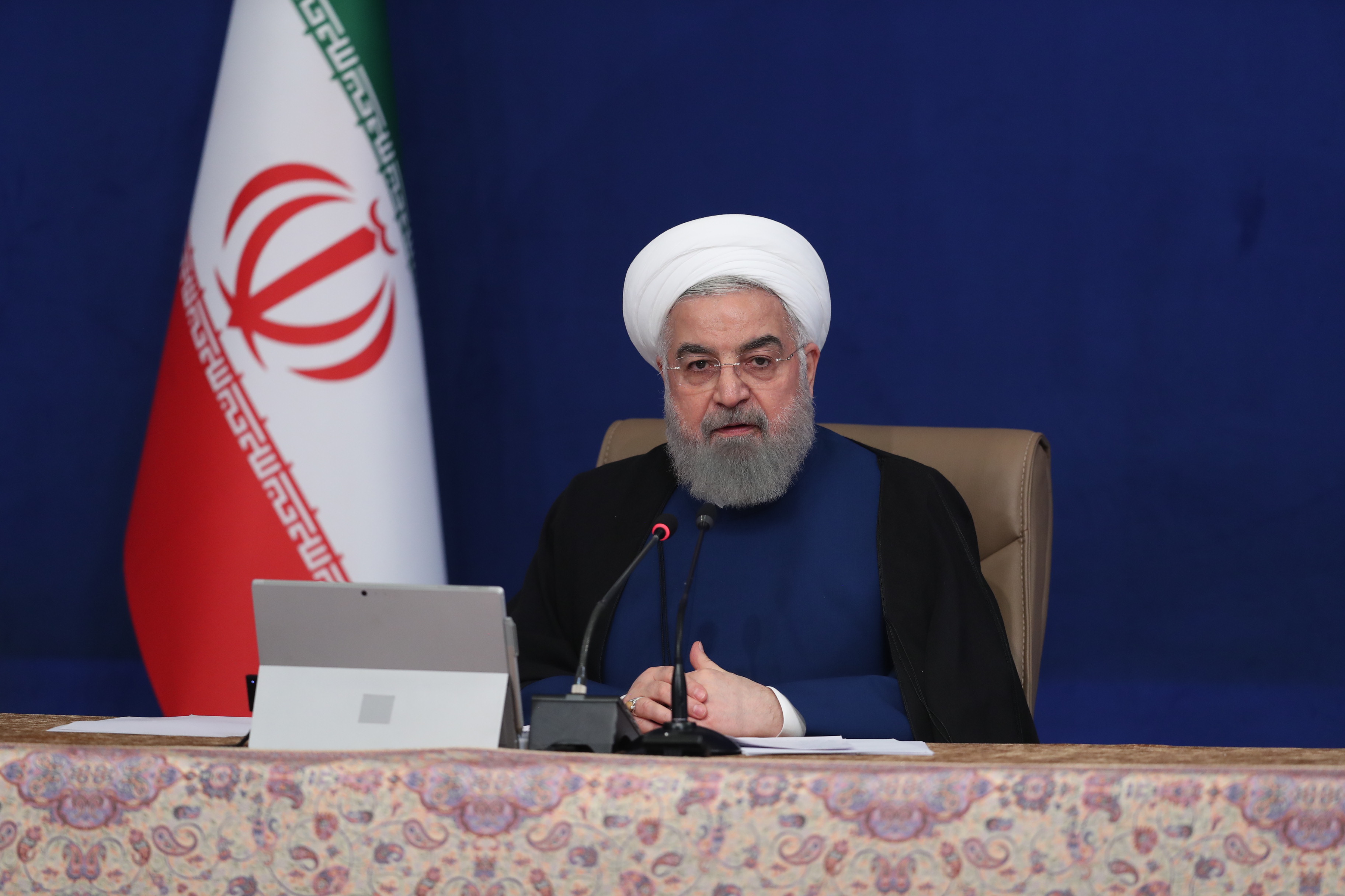 Iranian President Hassan Rouhani chairing a cabinet meeting in Tehran on Wednesday [AFP]