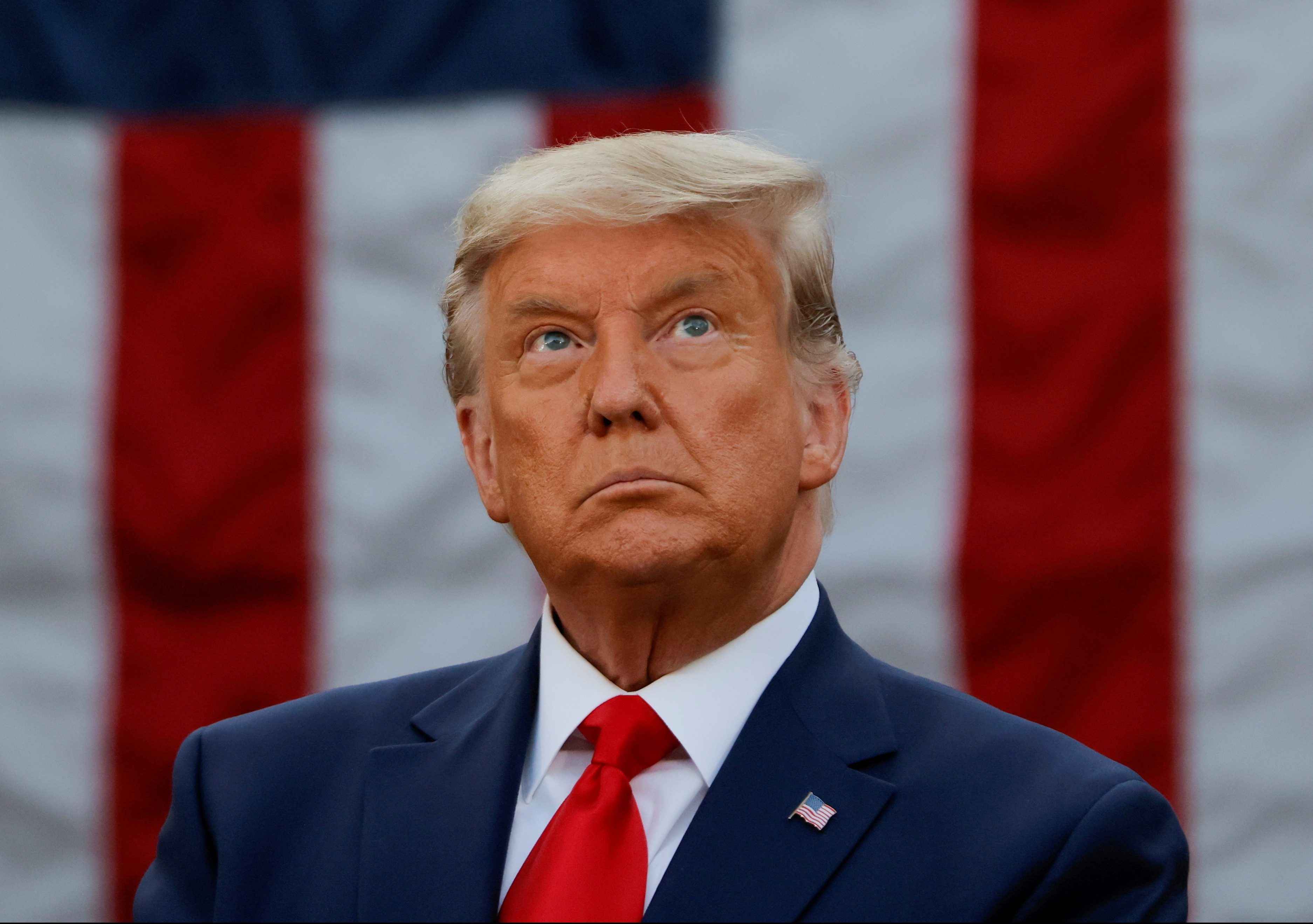 President Donald Trump pauses during an event in the Rose Garden of the White House [Carlos Barria/Reuters]