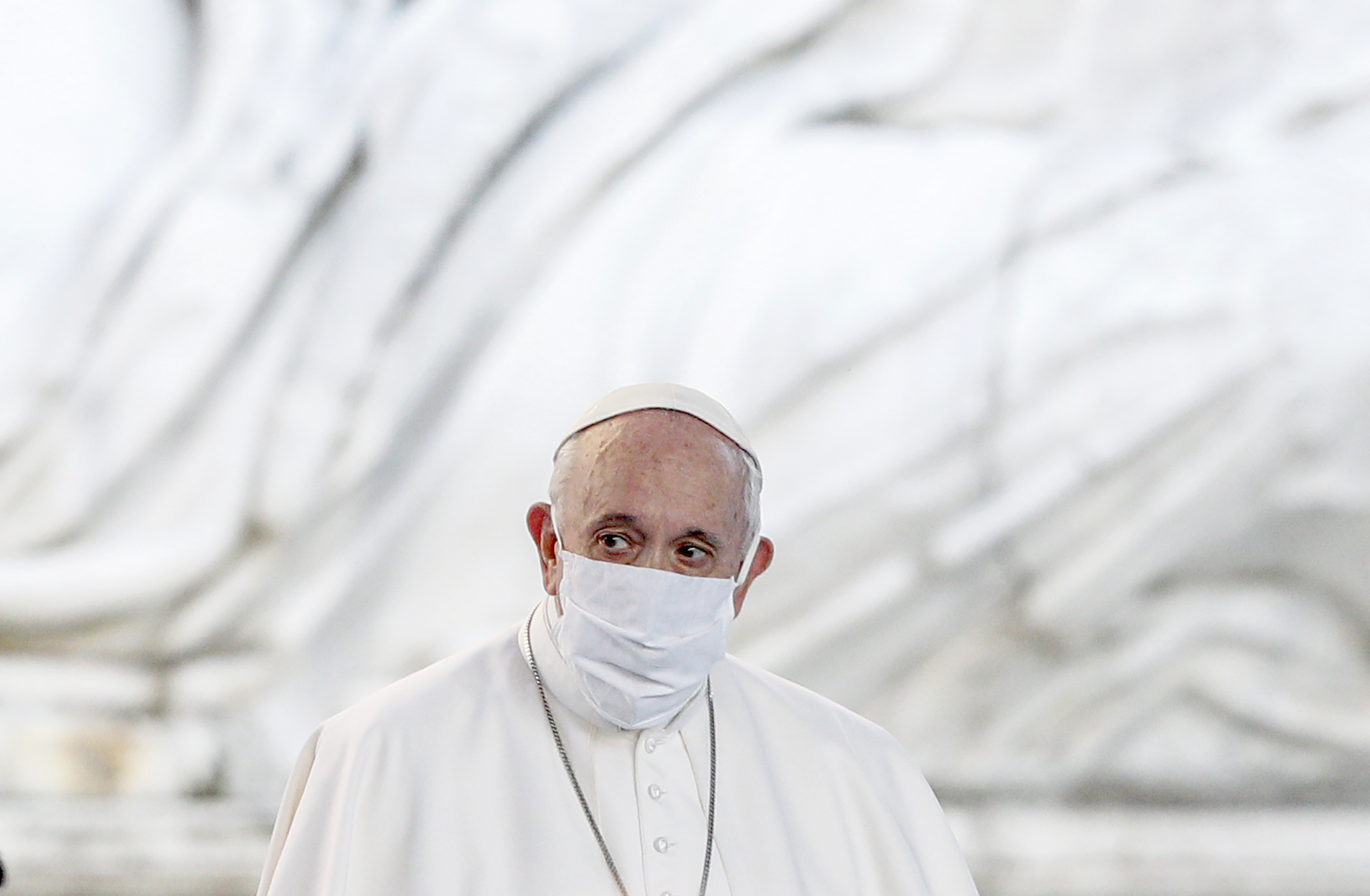 Head of the Catholic Church and the Vatican City, Pope Francis, attends an event in Rome, Italy 20, Oct, 2020 [Riccardo De Luca - Anadolu Agency]