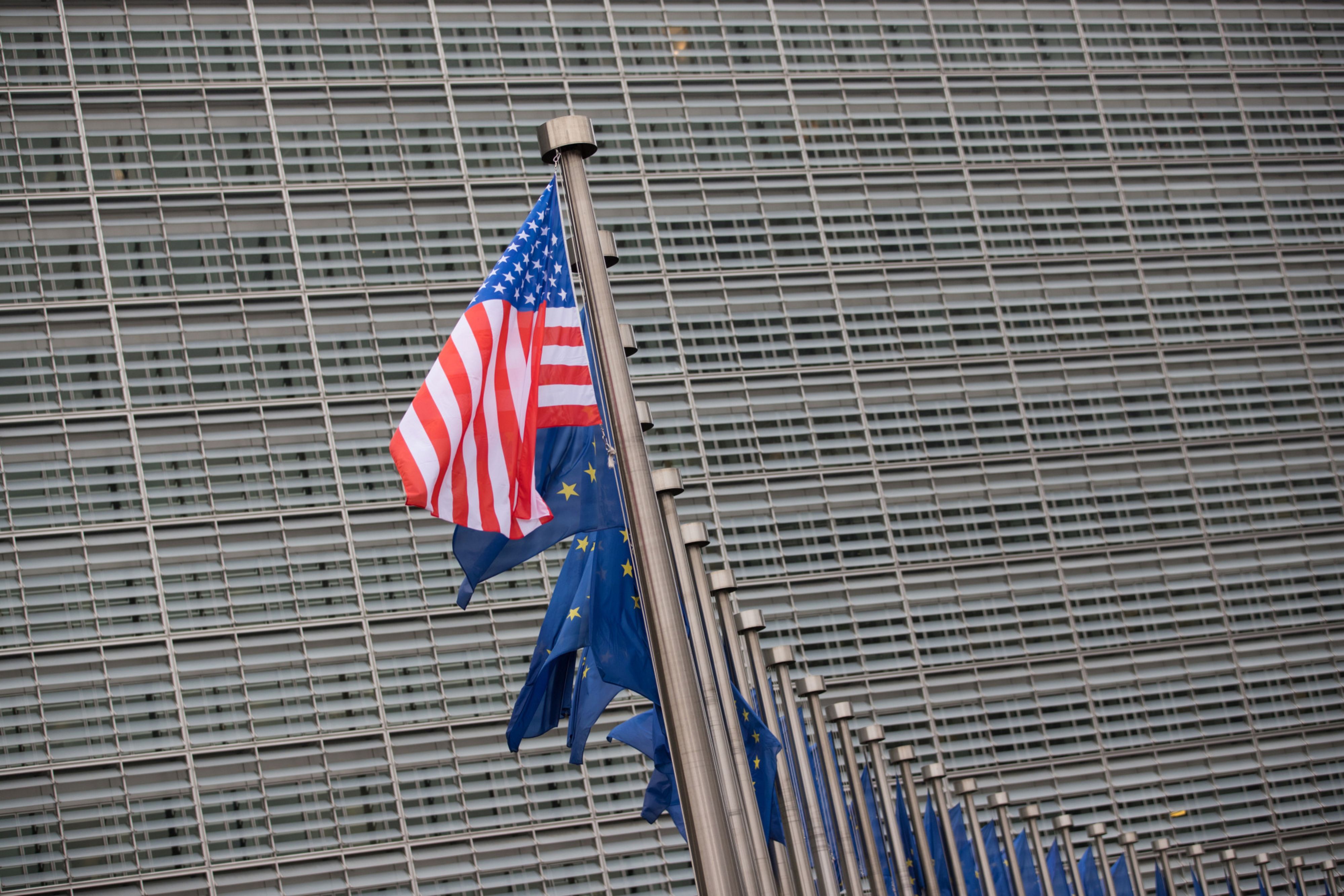 US, EU flags