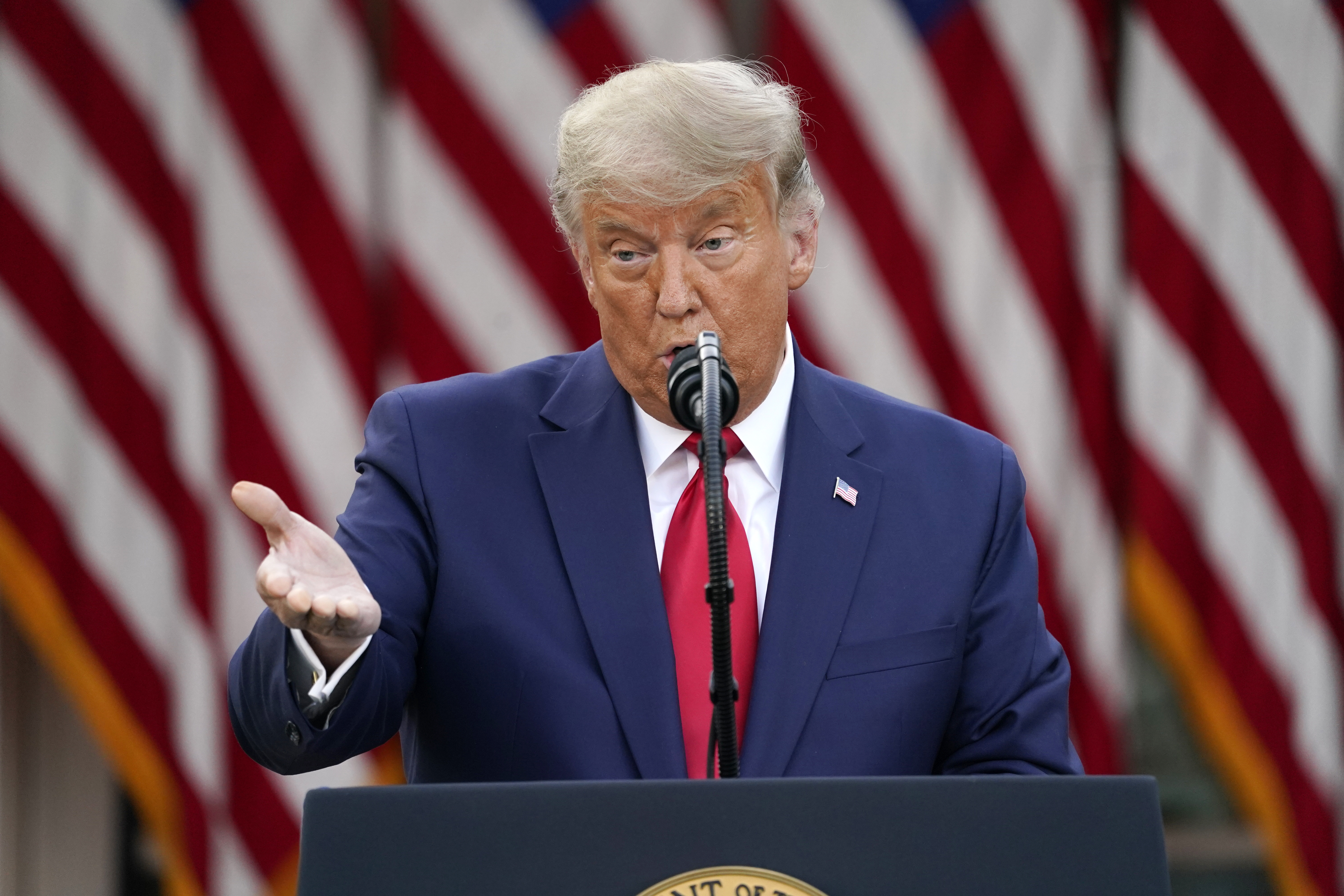 President Donald Trump's post-election tweets are drawing a lot of scrutiny [Evan Vucci/AP Photo]