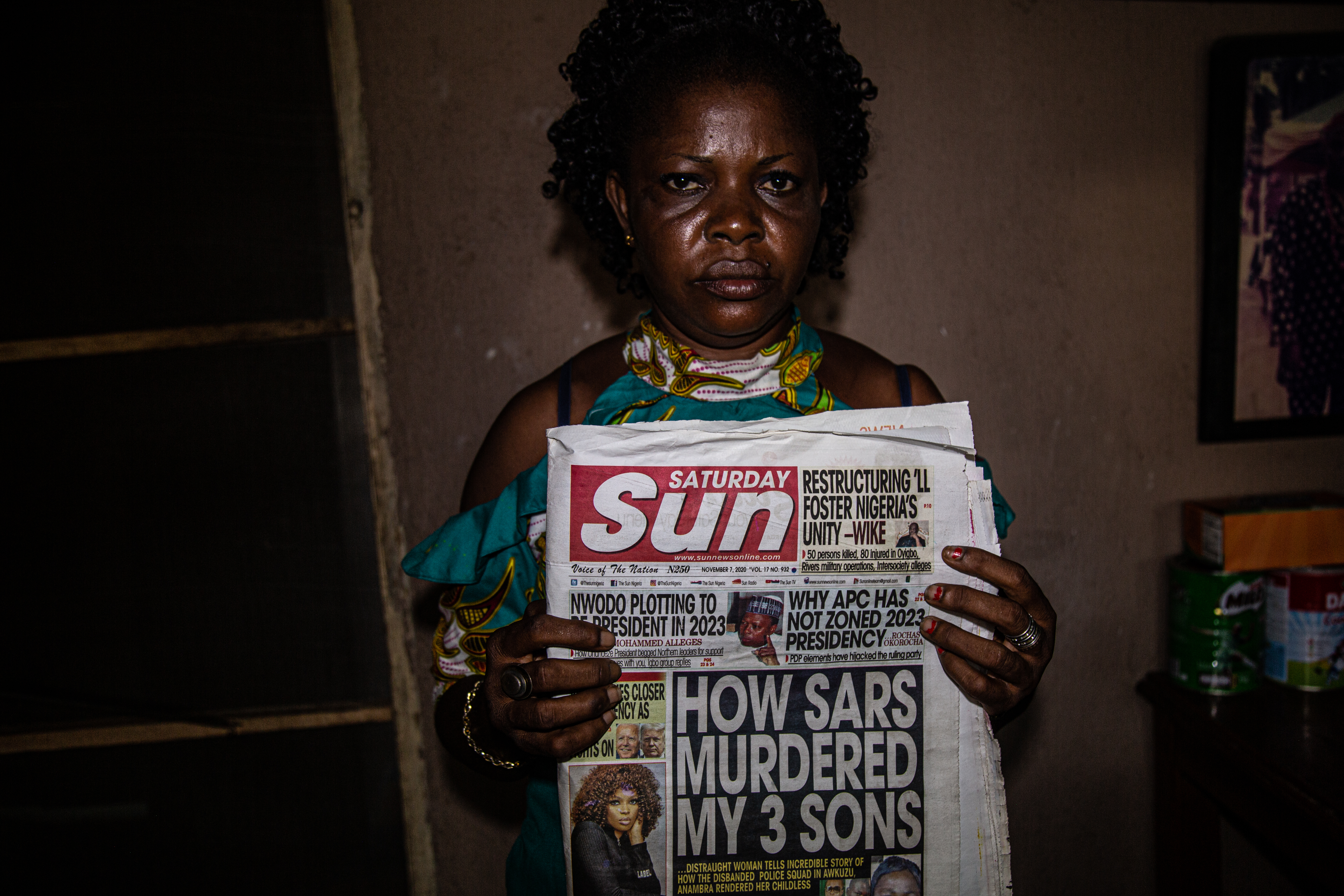 Ukamaka Obasi lost three of her sons, allegedly at the hands of Awkuzu SARS police officers [Chika Oduah/Al Jazeera]
