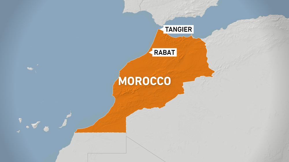 Map of Rabat in Morocco