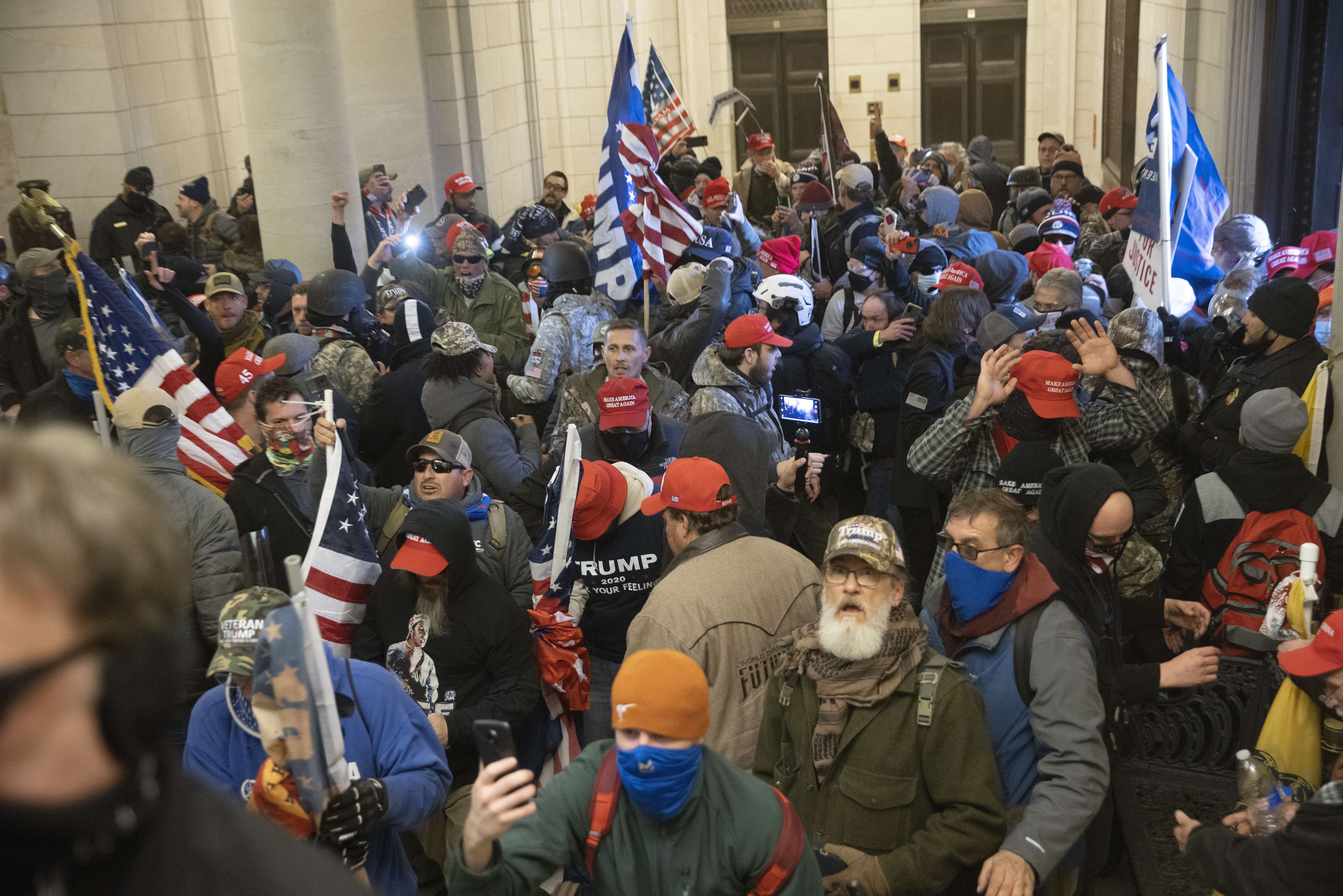 Protesters supporting Donald Trump stormed the US Capitol in Washington, DC, on January 6, 2021 [File: Win McNamee/Getty Images/AFP]