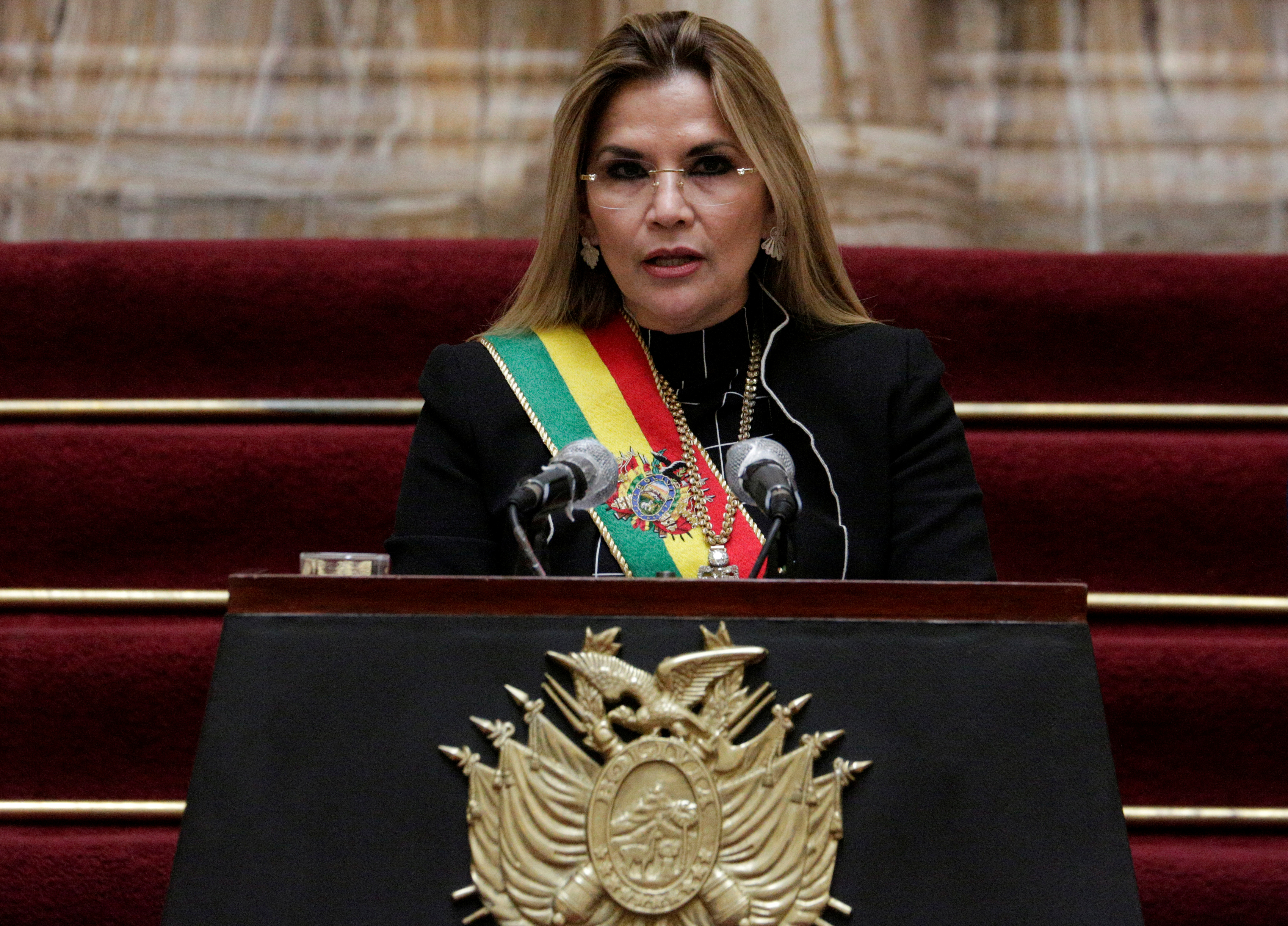 Anez, a former senator, took over as caretaker president after Morales left Bolivia in 2019 [File: David Mercado/Reuters]