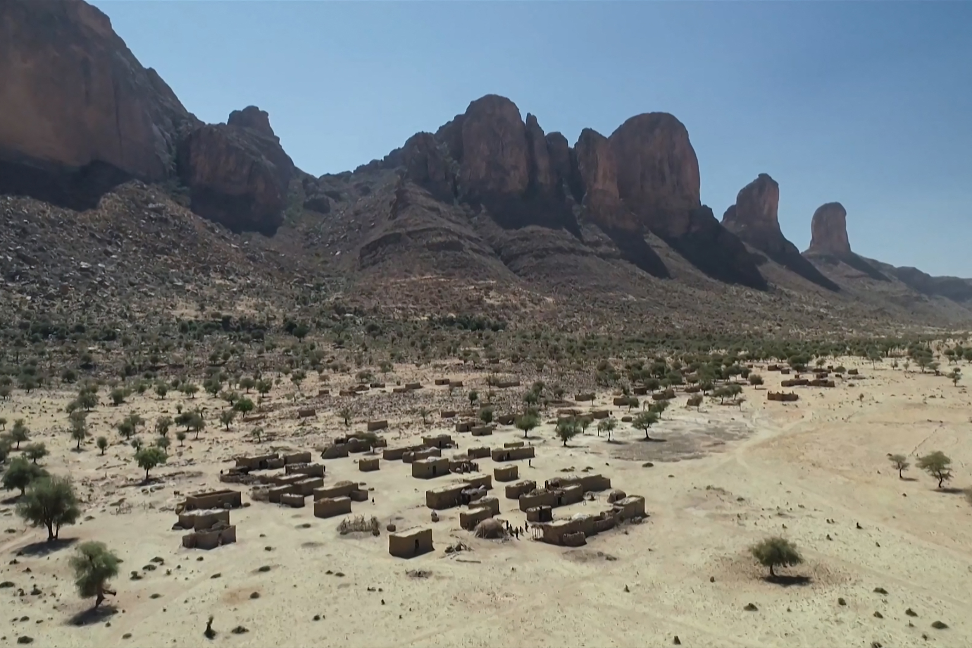 A video grab shows aerial images of the area around the village of Bounti in central Mali, shot in late January 2021 by the fact-finding mission of the UN peacekeeping force in Mali [File: MINUSMA/AFP]