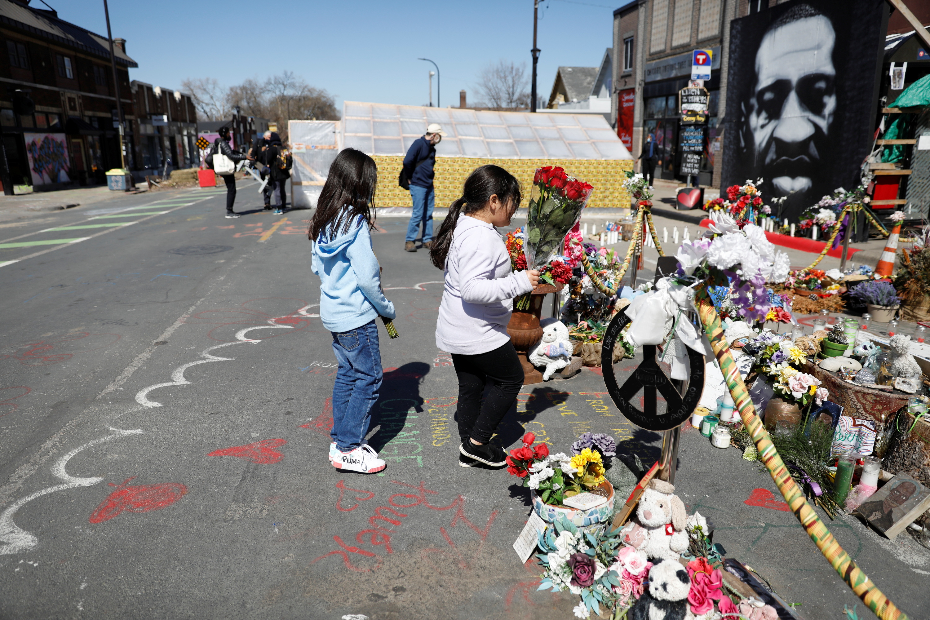 Four teens and a nine-year-old girl were among the 19 people who testified in the first week of the trial over George Floyd's death [Octavio Jones/ Reuters]