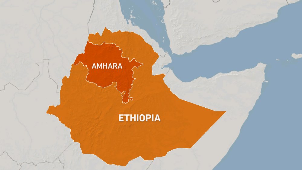Map of Ethiopia's Amhara region