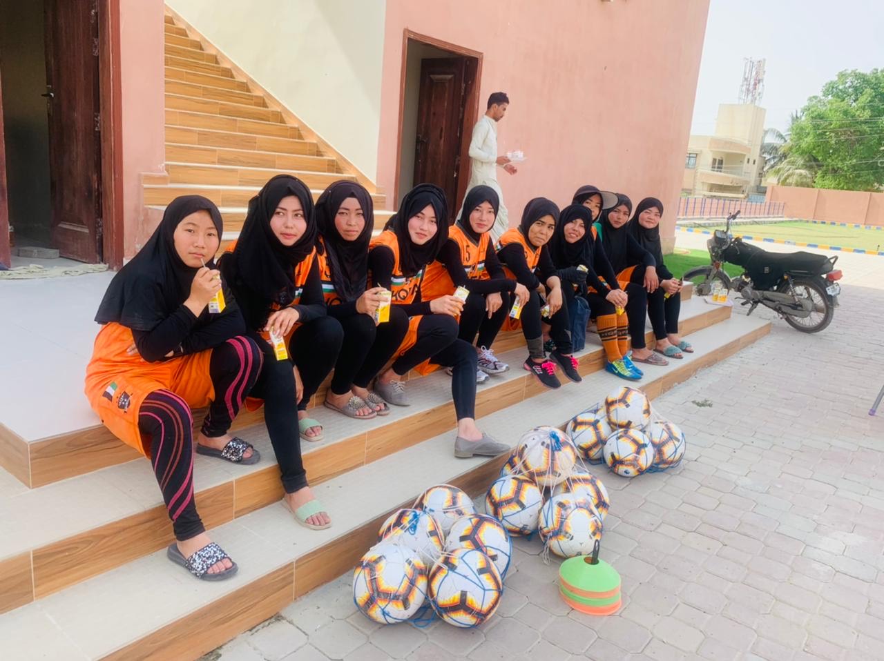 The female football players were mocked and questioned over their participation in sport, but thanks to their perseverance, they got to train on a proper field [Courtesy Fida Hussain]