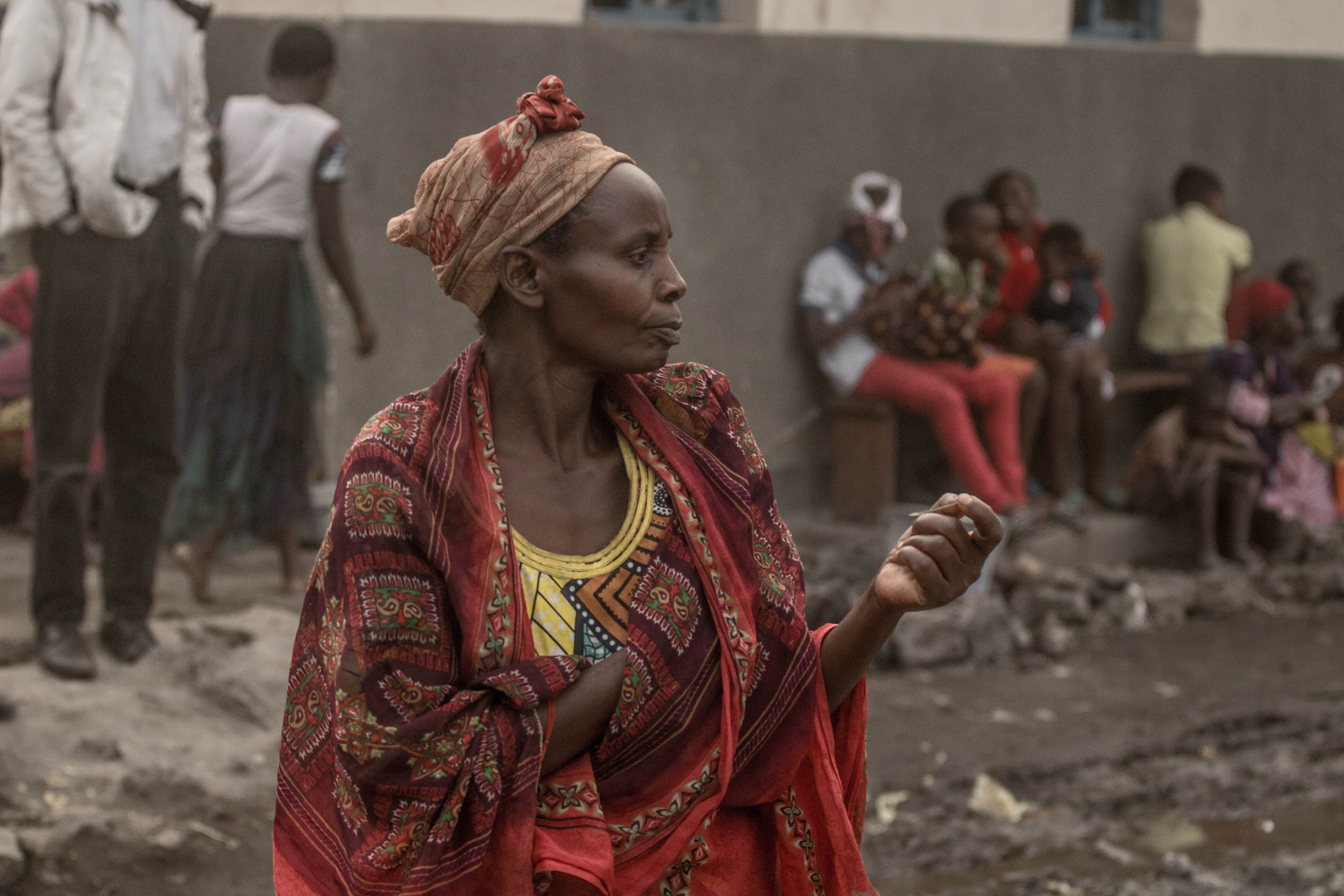 Claudine Sinziyimana, 69, a widow who fled the volcanic eruption in Sake