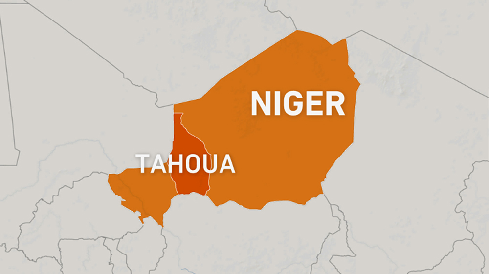 Niger map showing Tahoua region