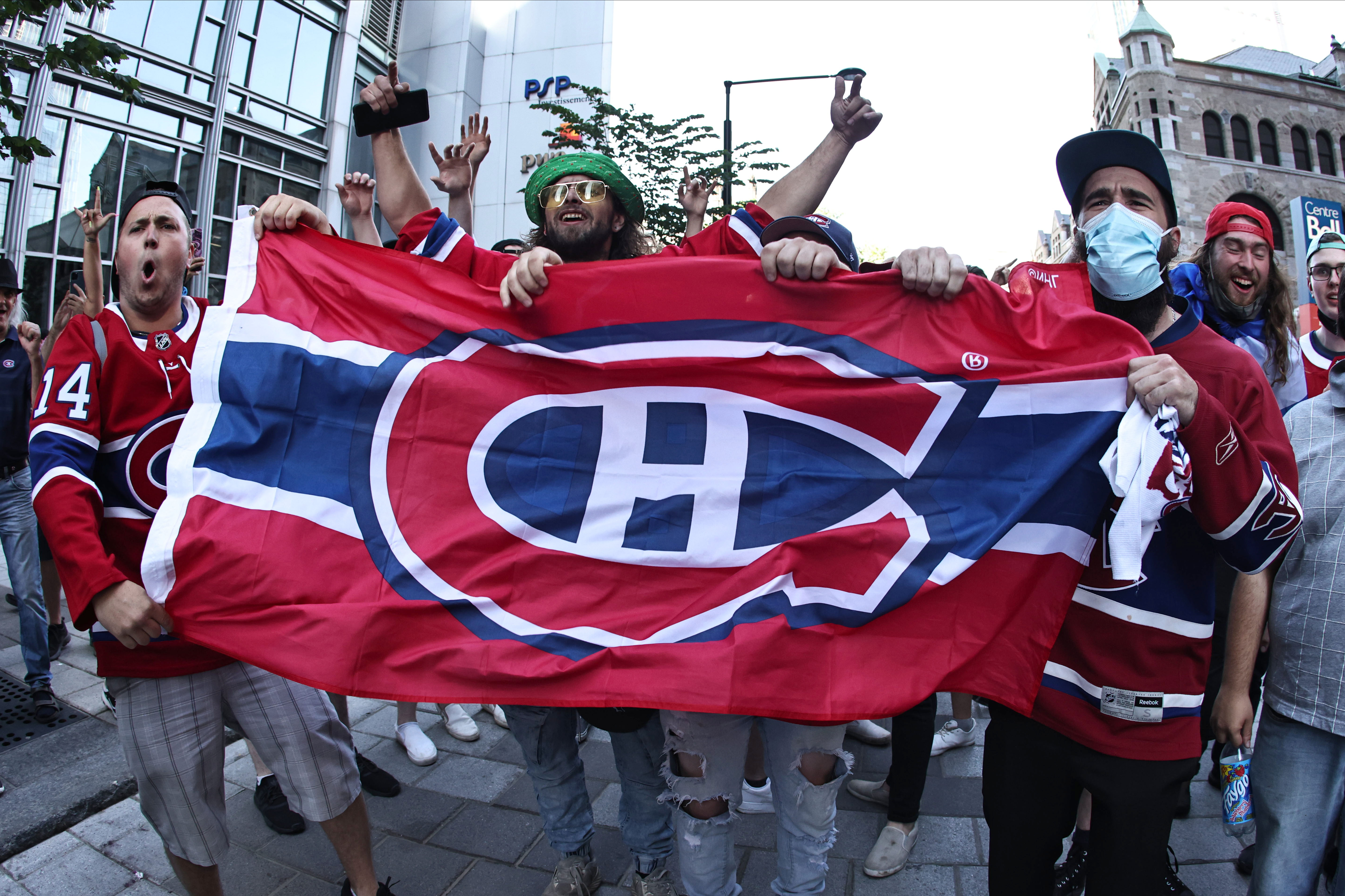 Montreal Canadiens fans cheer before the team's game six, semi-final-winning victory over the Vegas Golden Knights at the Bell Centre in Montreal, Canada [Jean-Yves Ahern/USA Today Sports]