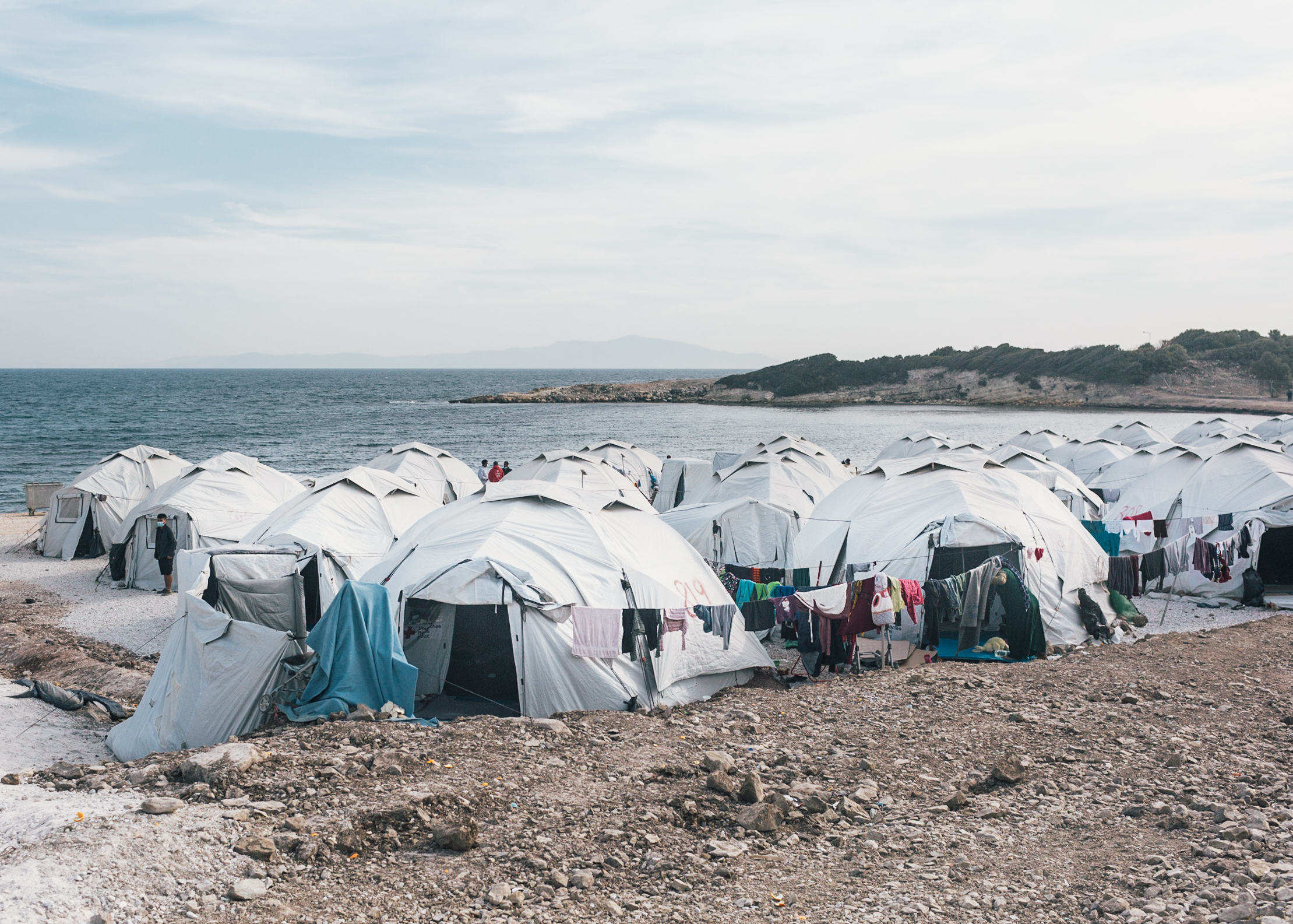 The refugee camp "Kara Tepe" on the island of Lesbos in Greece on November 29, 2020 during an official press visit