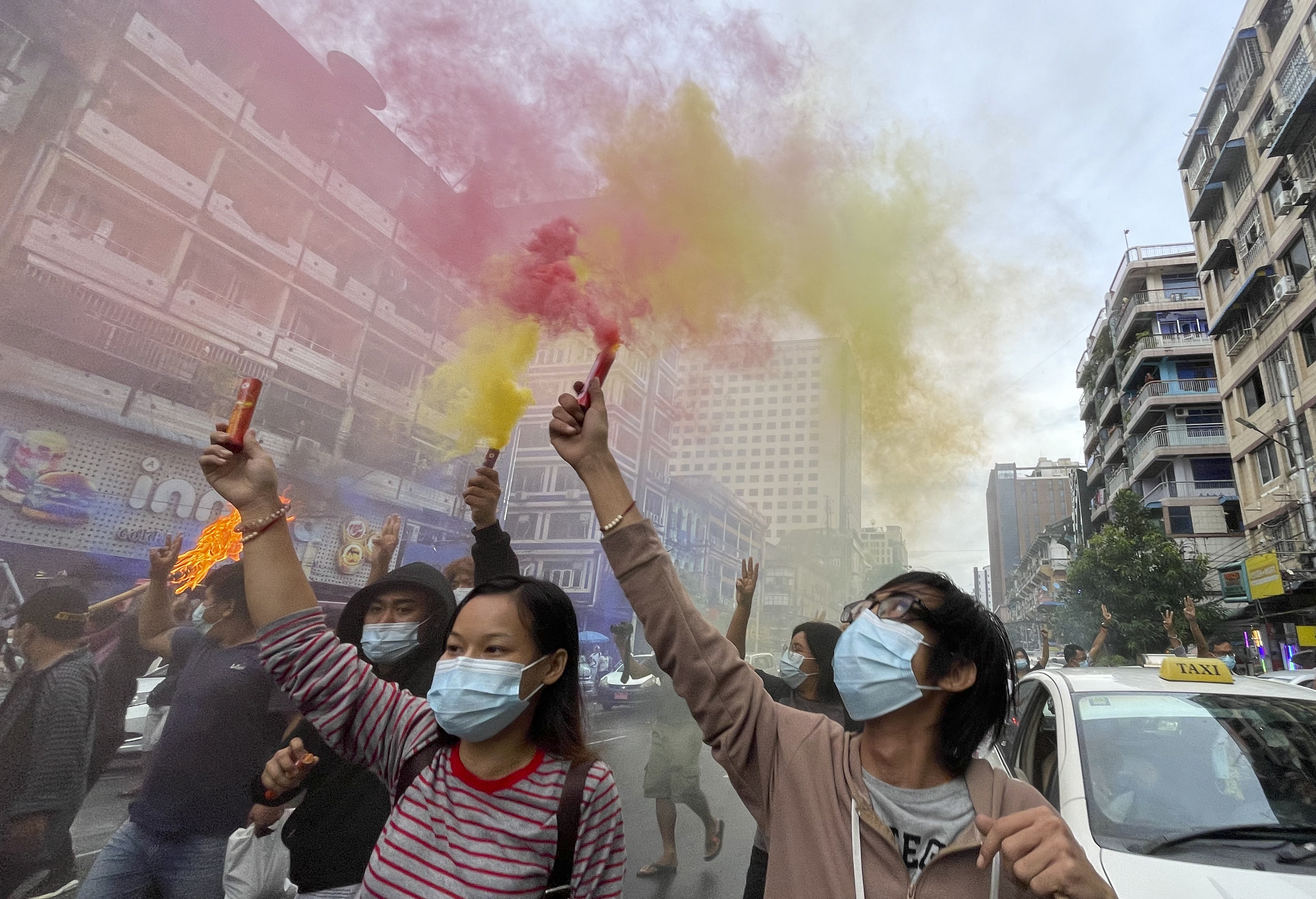 The Myanmar military has arrested thousands amid continuing protests against its February coup and is also cracking down on lawyers [File: Lynn Bo Bo/EPA]