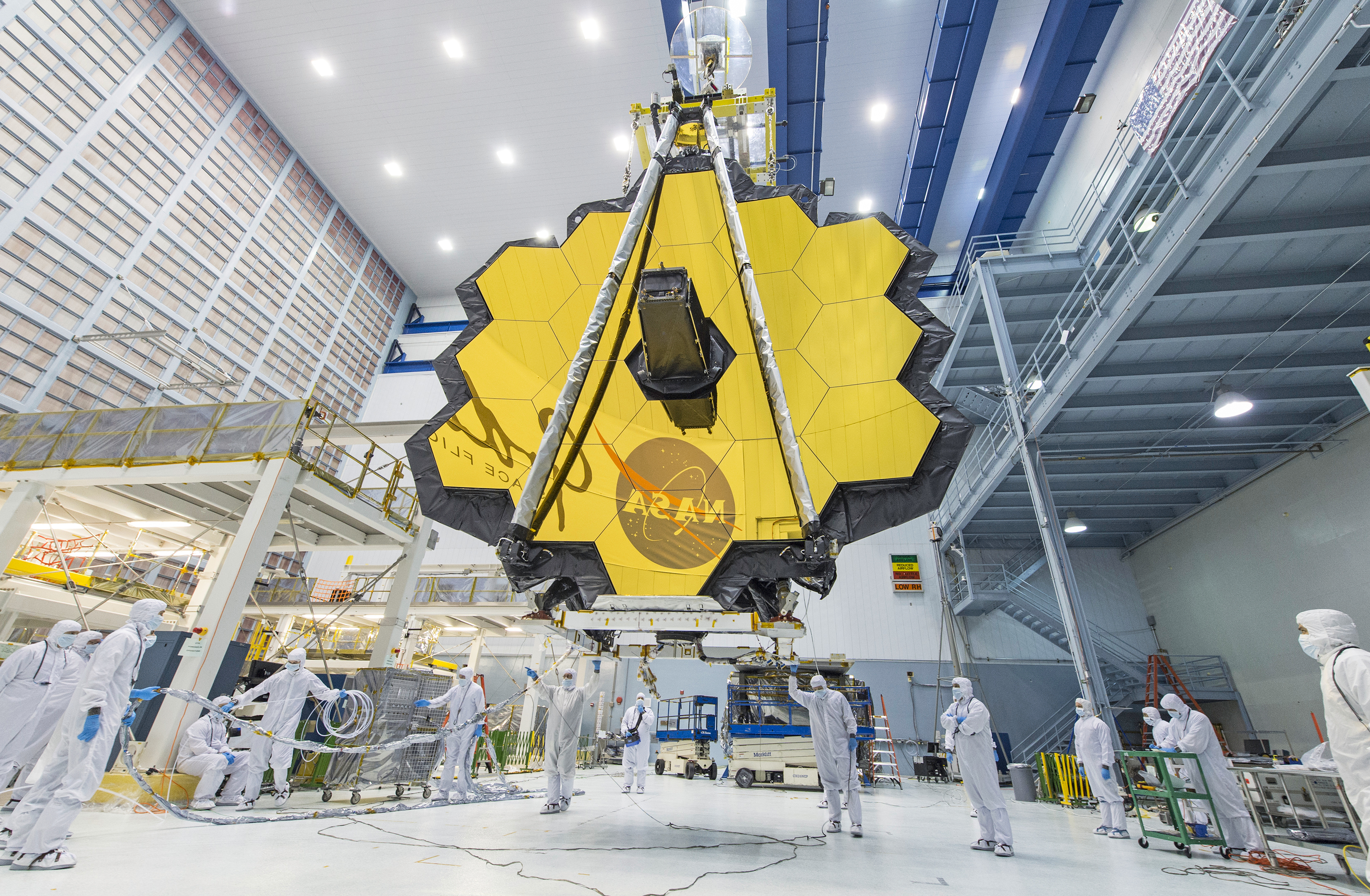 The James Webb Space Telescope, slated to launch in November, is expected to expand on the Hubble Space Telescope's 31-year legacy by peering even further into the universe than Hubble ever could [File: Desiree Stover/NASA via AP]