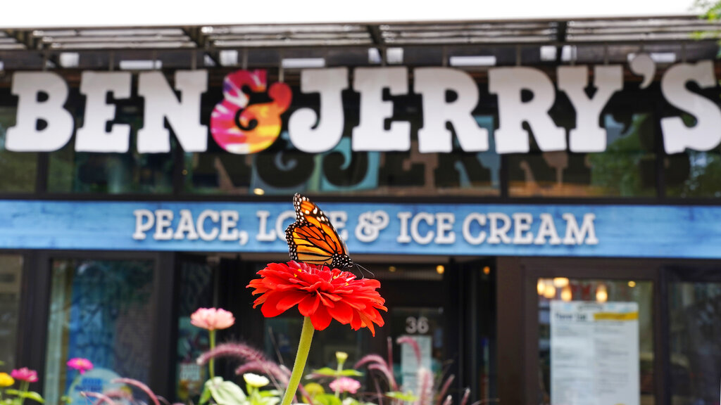 A Ben & Jerry's Ice Cream storefront.