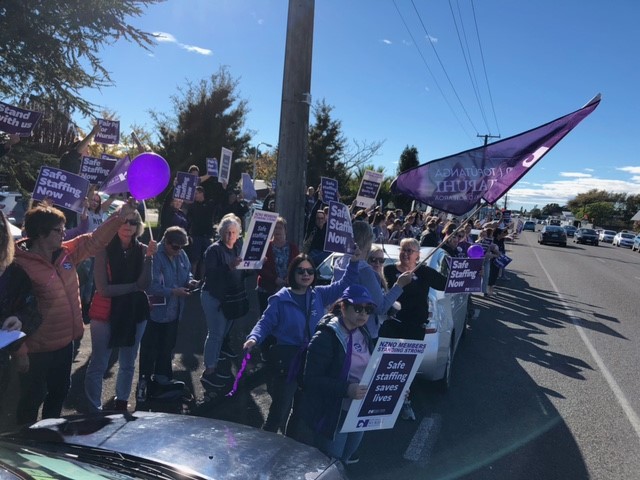 Disappointed over the progress of negotiations for a new agreement on pay and conditions, healthcare workers in New Zealand voted to strike, walking out in June. Further action has been suspended as they consider a revised offer [Courtesy of NZNO]