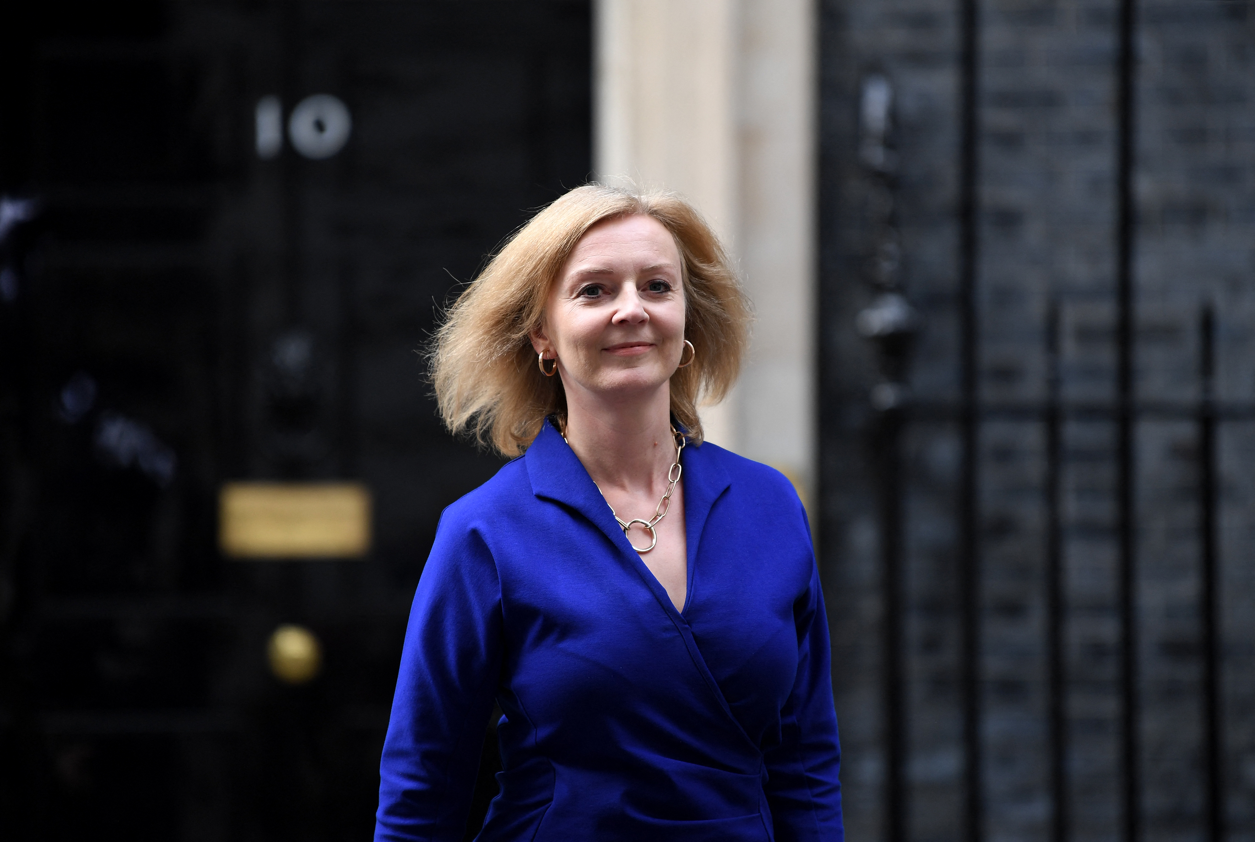 Britain's Foreign Secretary Liz Truss walking