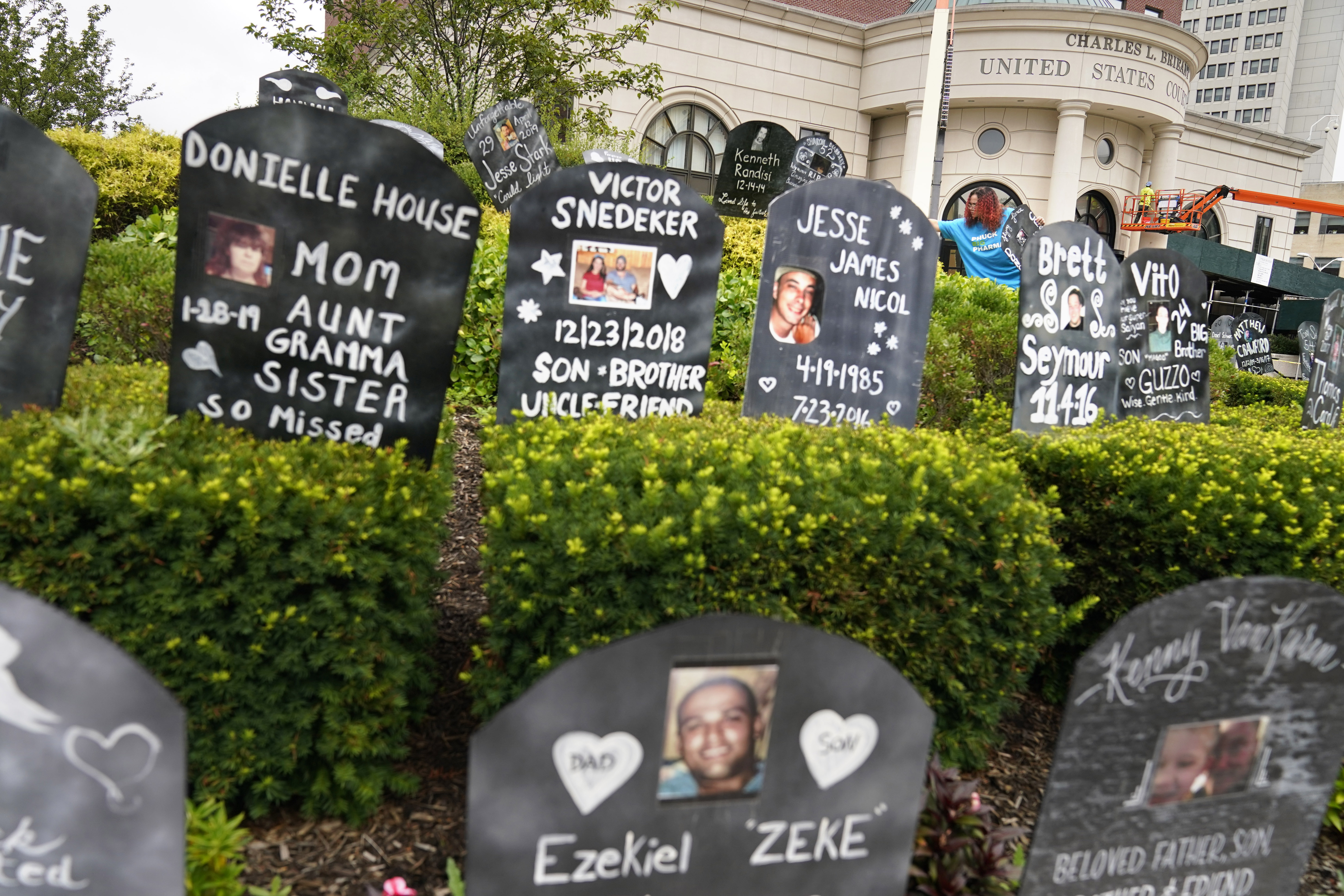 Demonstrators commemorate people who died because of the opioid epidemic