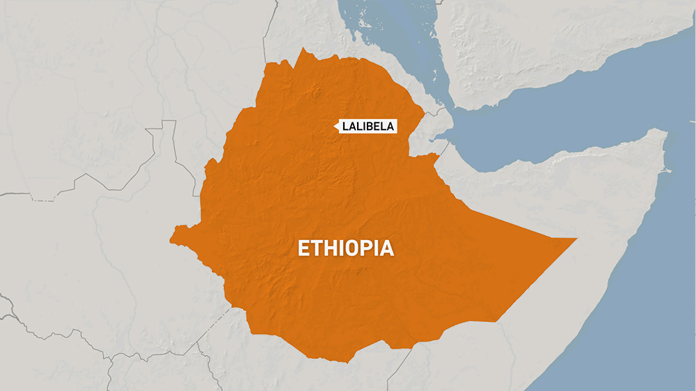 Map showing Lalibela, Ethiopia
