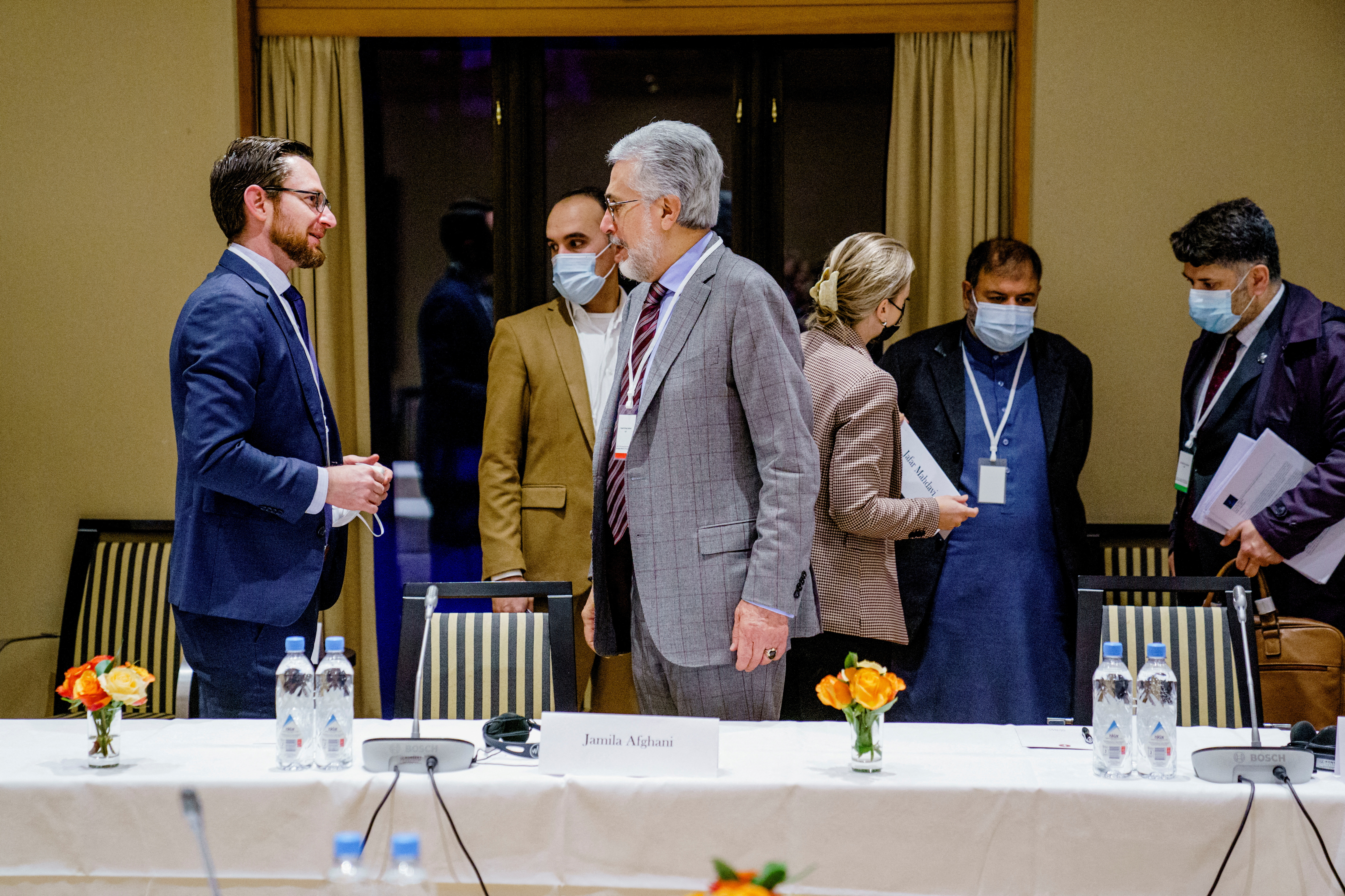 U.S. Special Envoy to Afghanistan Thomas West meets with founder and chairman of the National Solidarity Movement of Afghanistan Sayed Ishaq Gailani