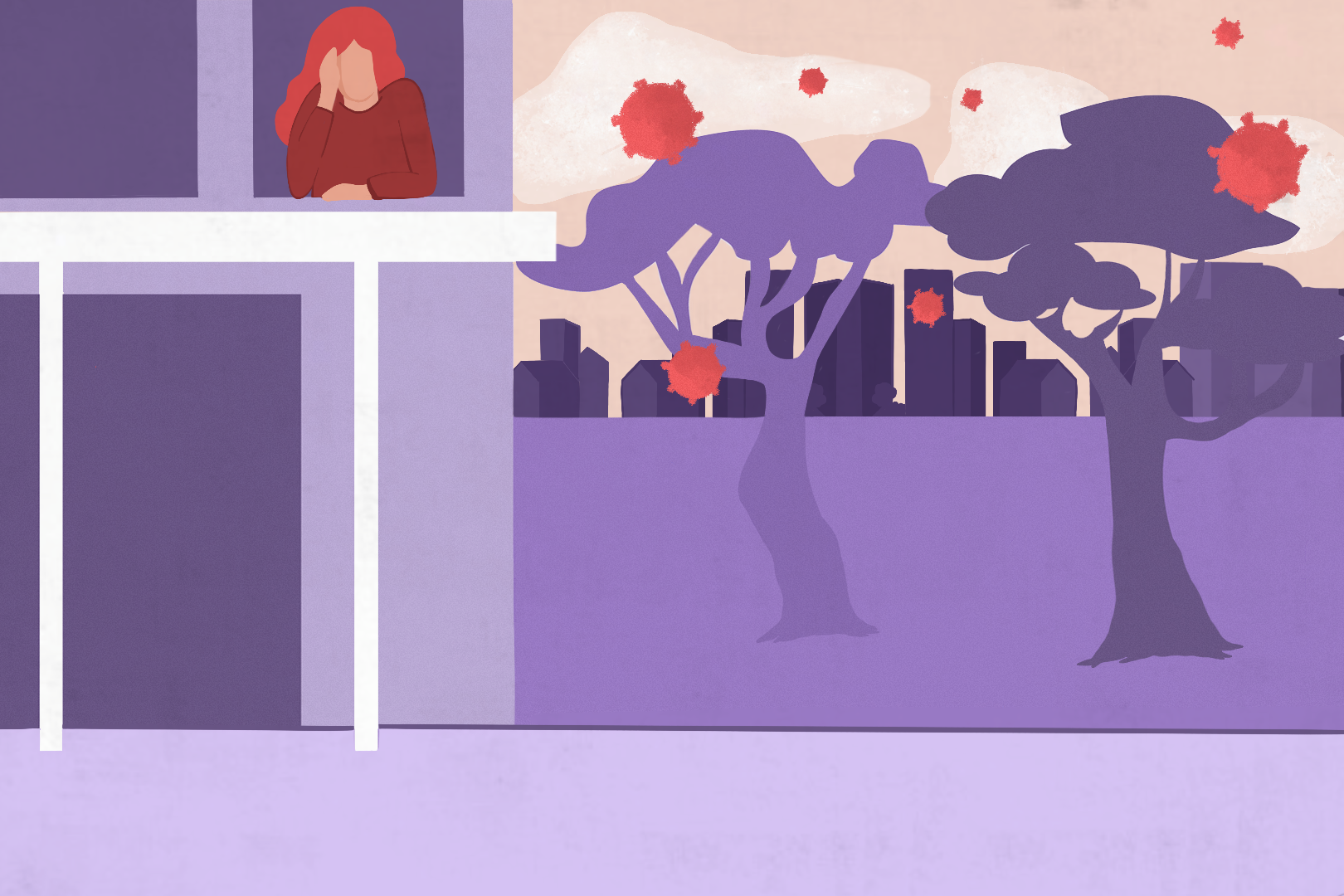 An illustration showing there was no one on the streets during UK's first lockdown in May2020.