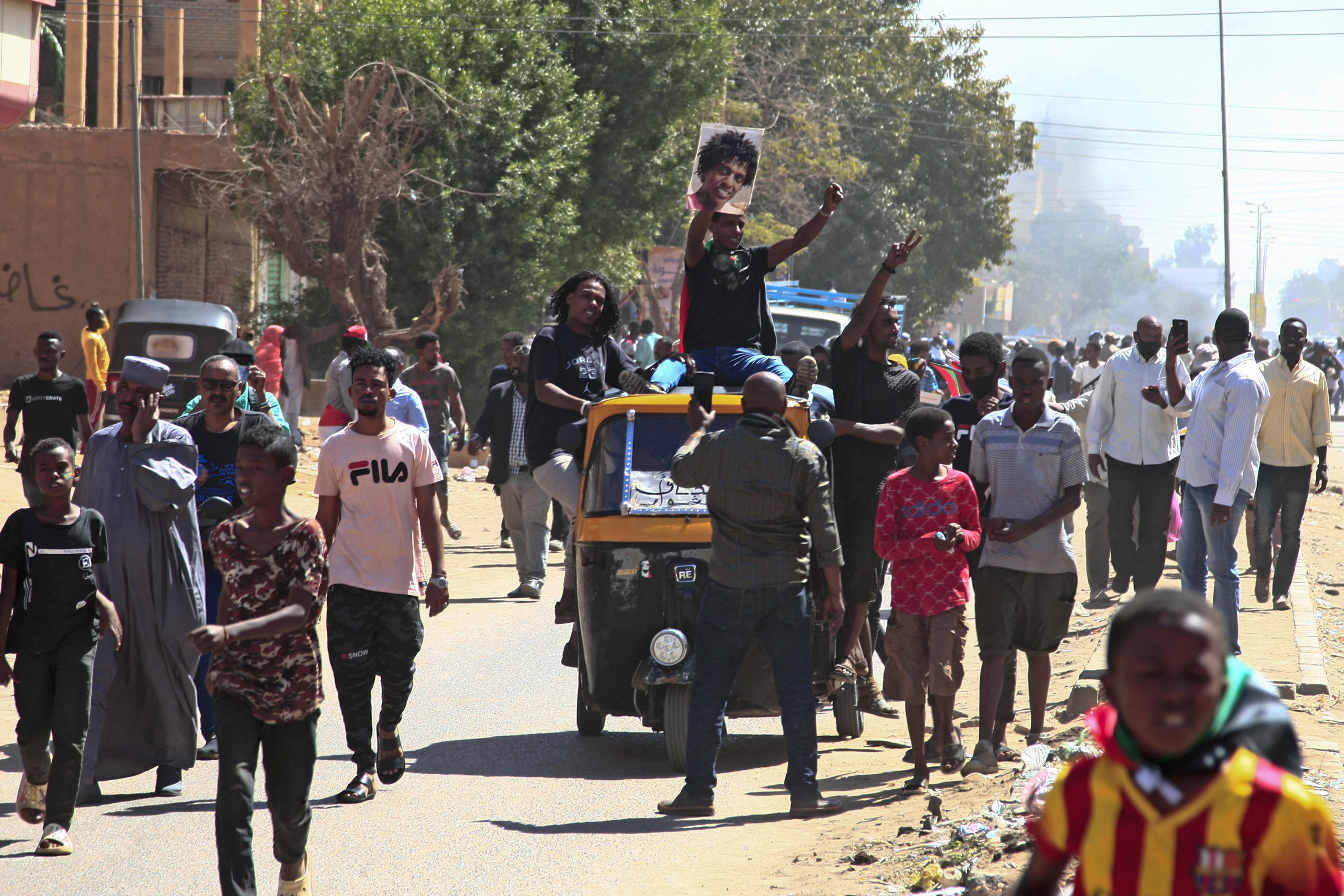 Sudanese anti-coup protesters