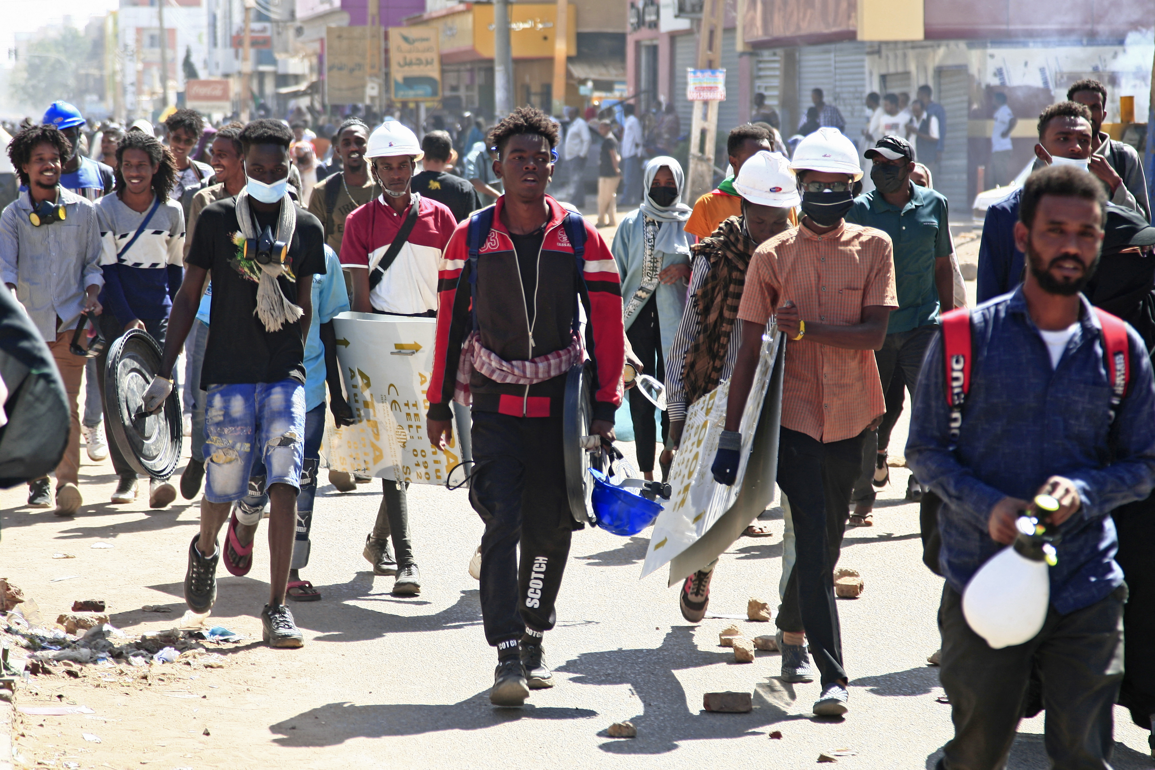 Sudanese anti-coup protesters