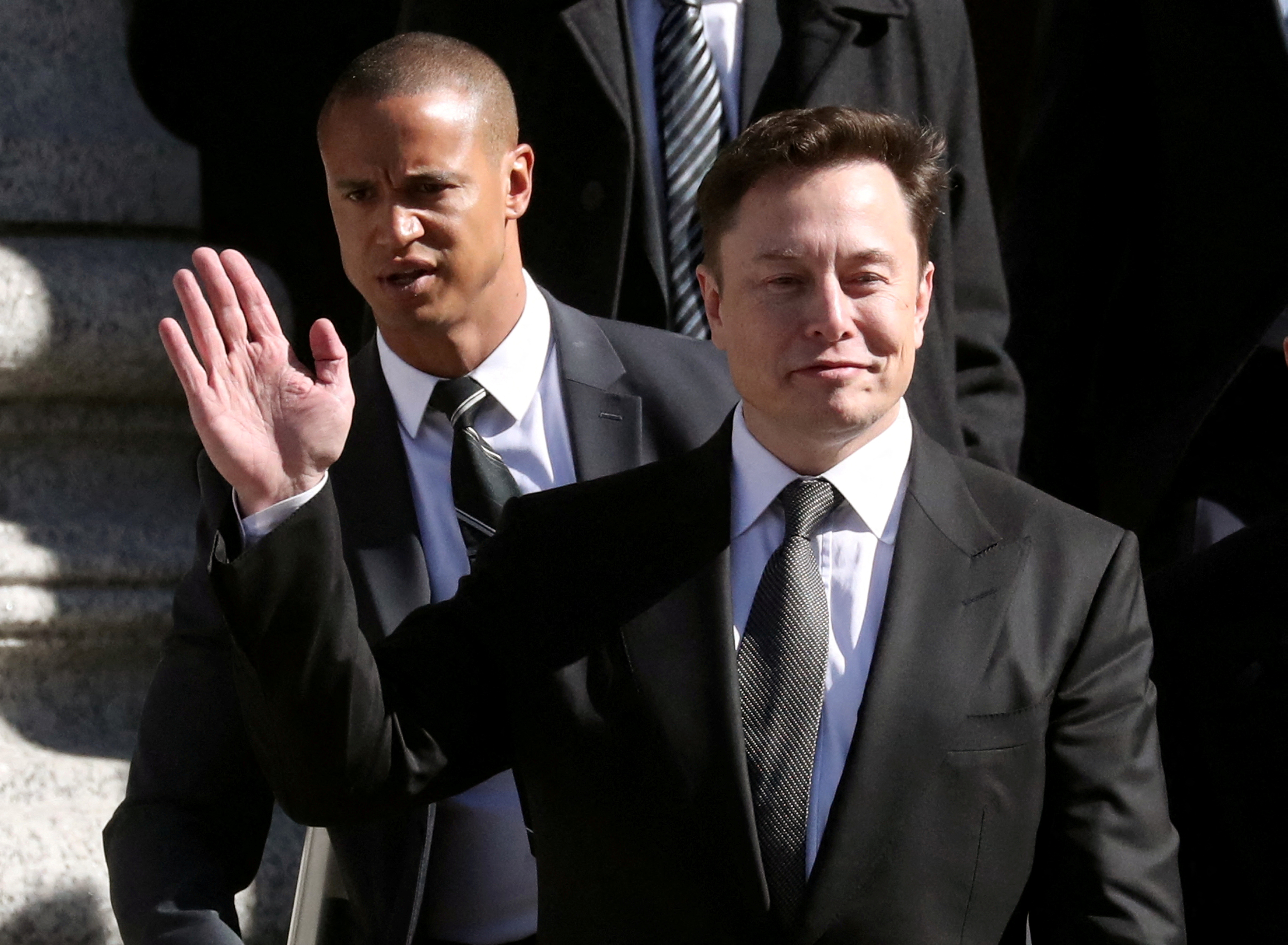 Tesla CEO Elon Musk after a hearing on his fraud settlement with the Securities and Exchange Commission in April 2019