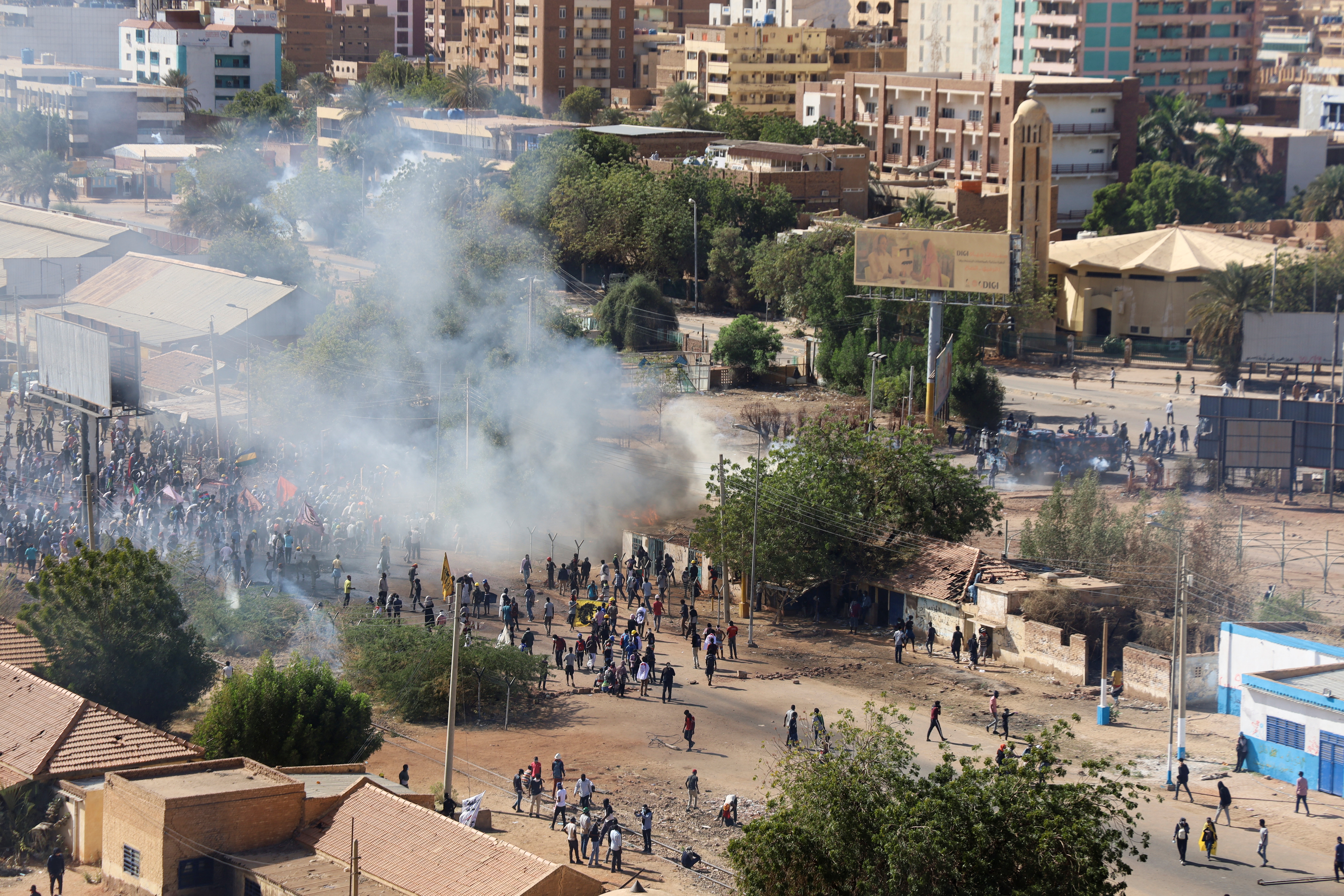 Protesters take part in a march against the military rule