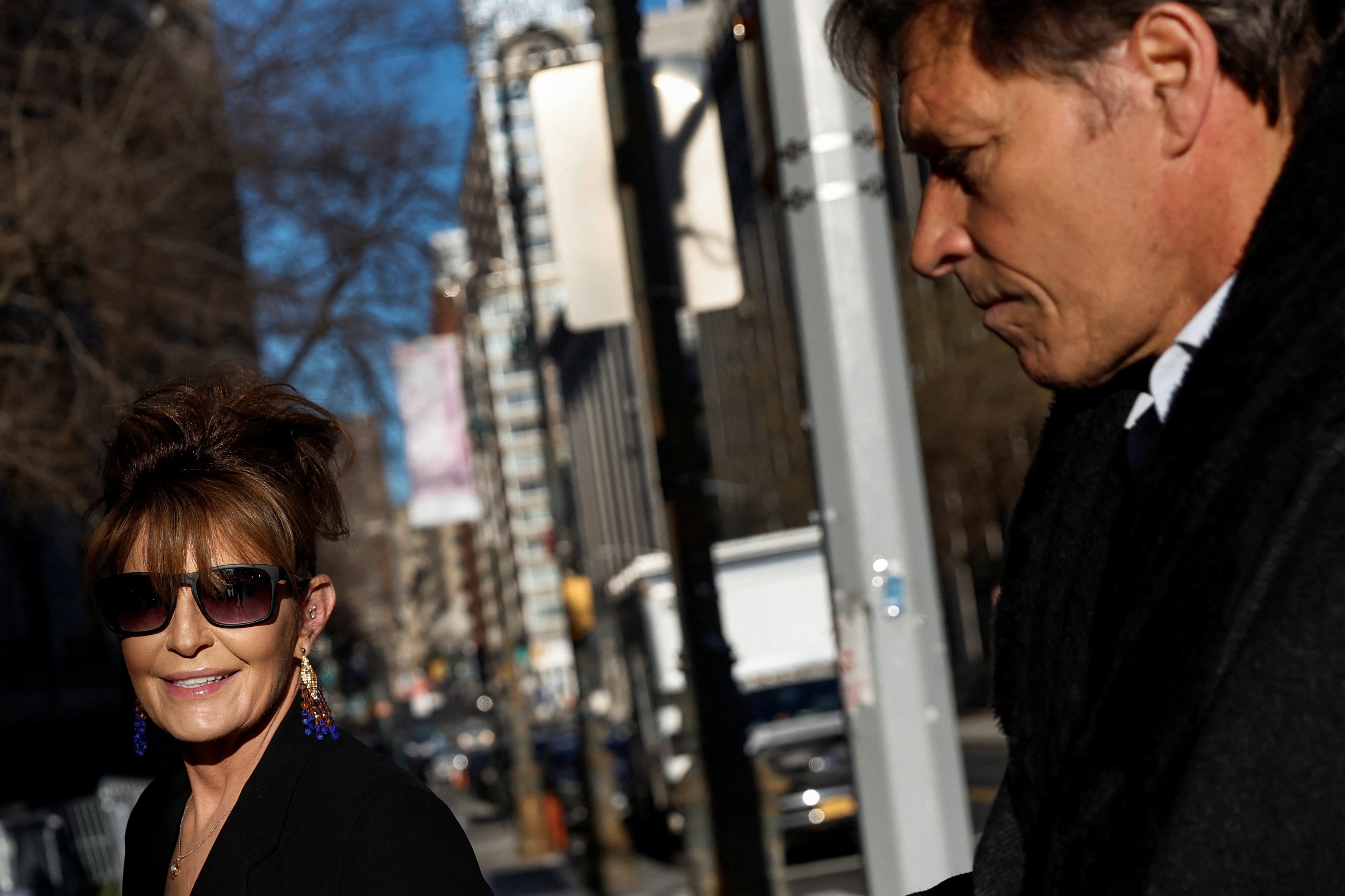 Sarah Palin outside the courtroom