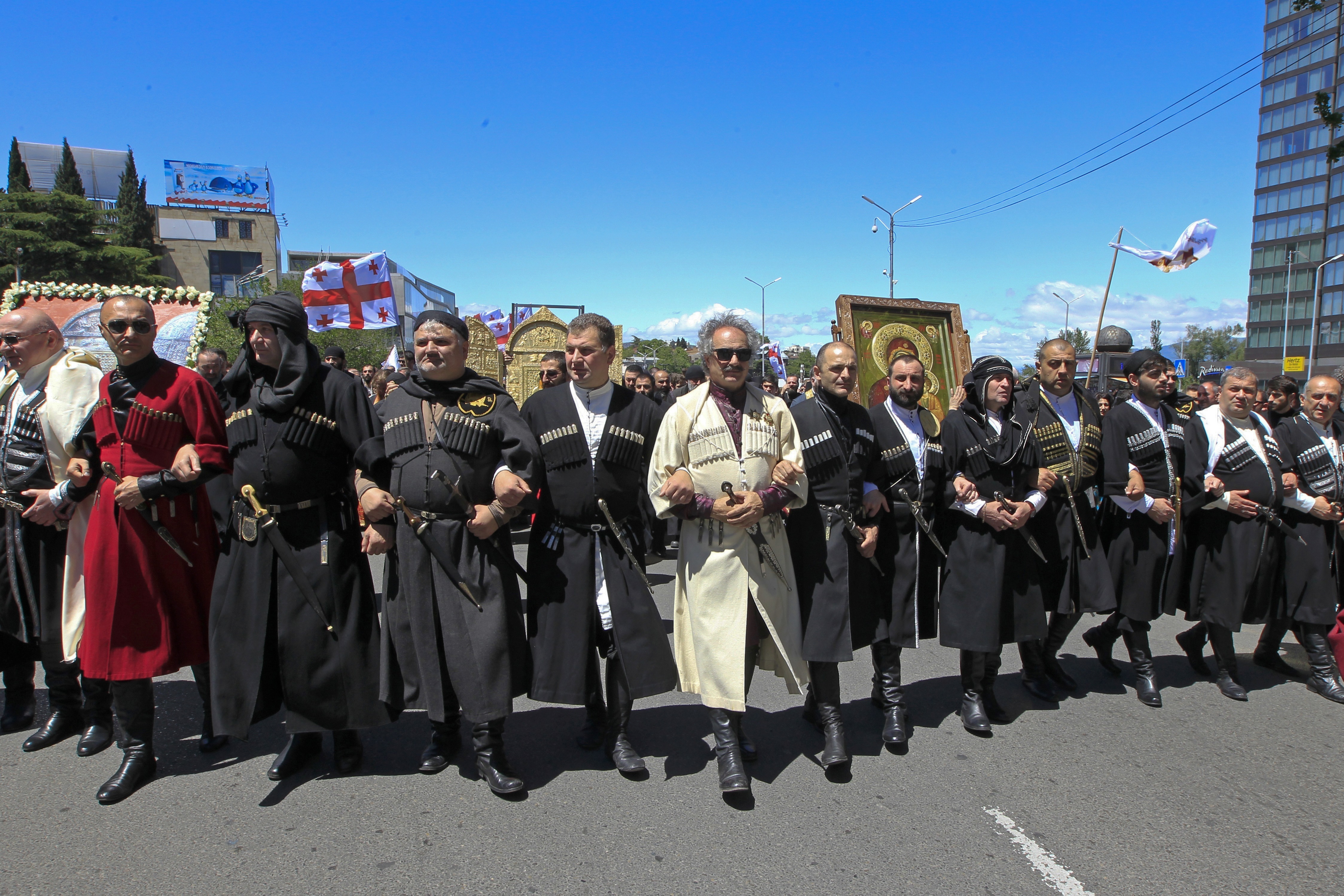 Georgians march to mark the the Day of Unity and Holiness of the Family in Tbilisi