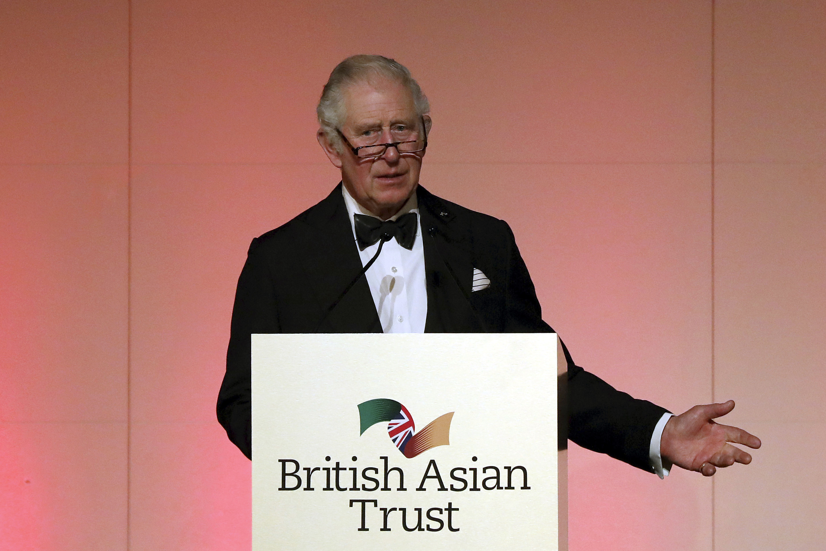 Britain's Prince Charles speaks at a reception to celebrate the British Asian Trust at The British Museum in London