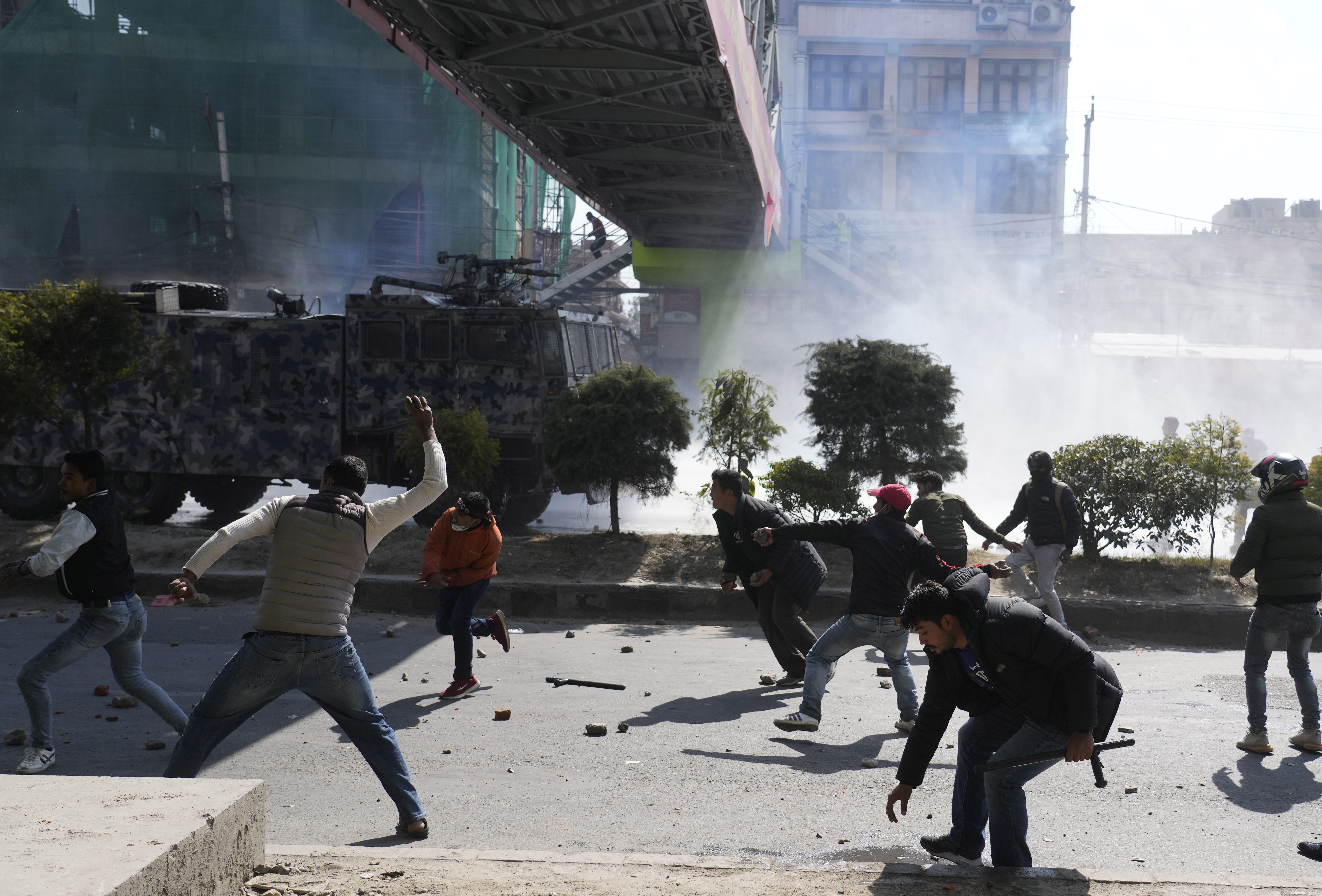 Nepalese protesters clash with police
