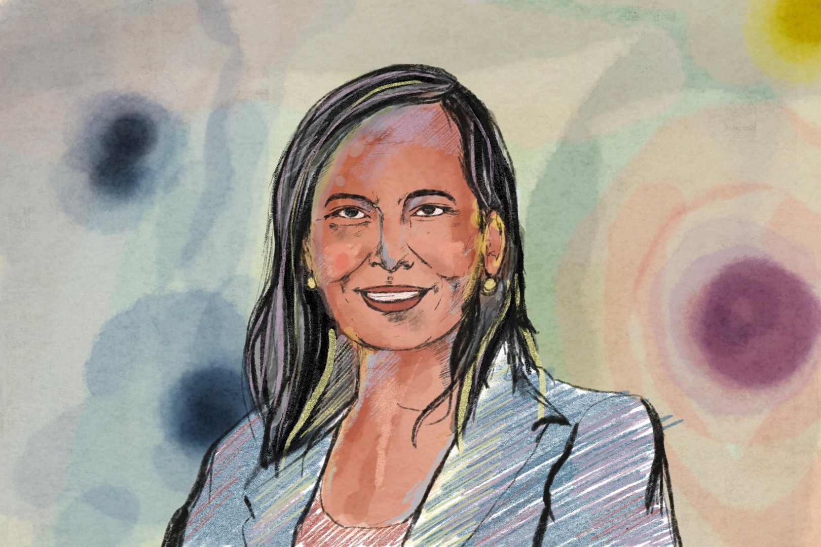 An illustration of Gerladine Fraser-Moleketi.