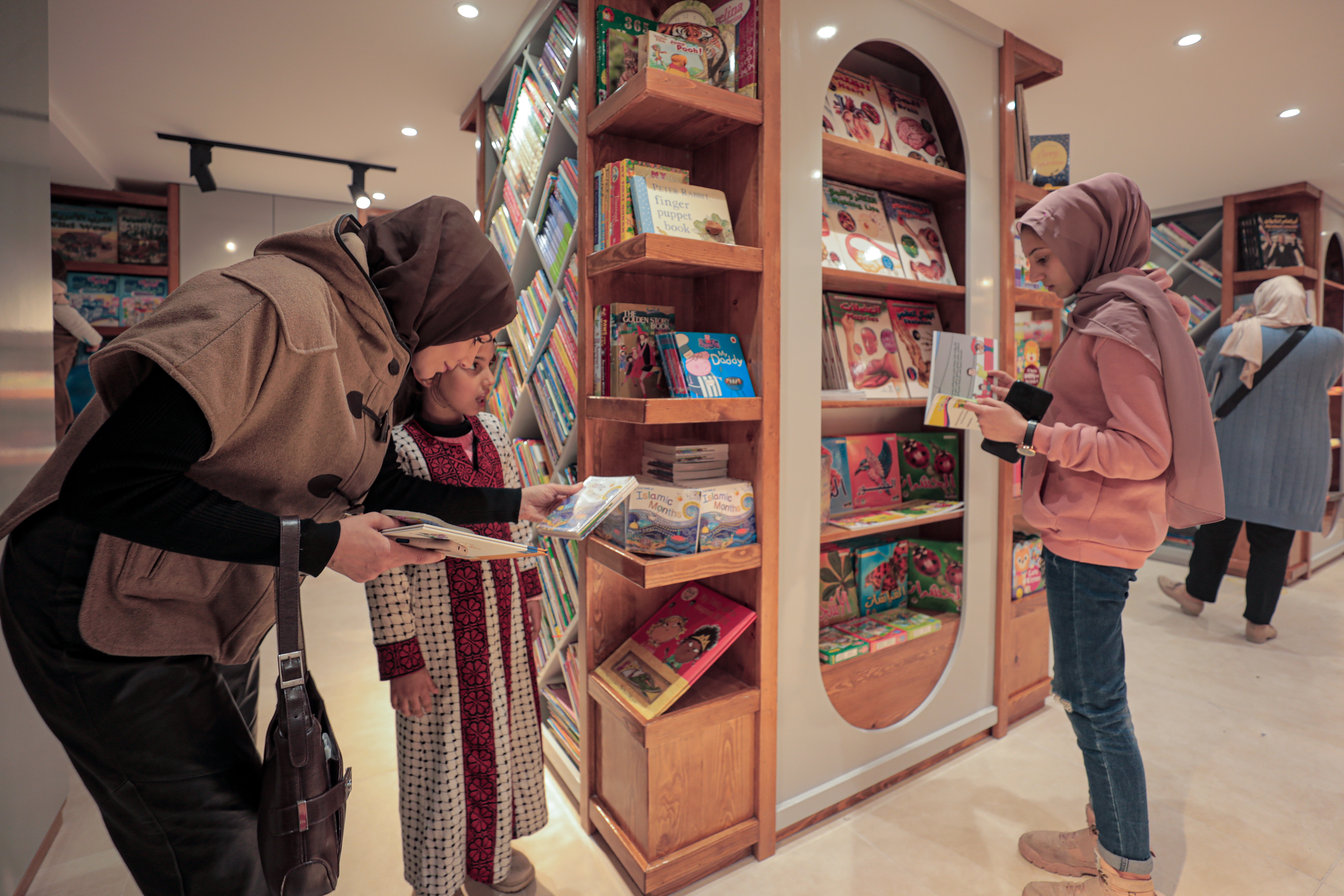 People browse in a bookstore