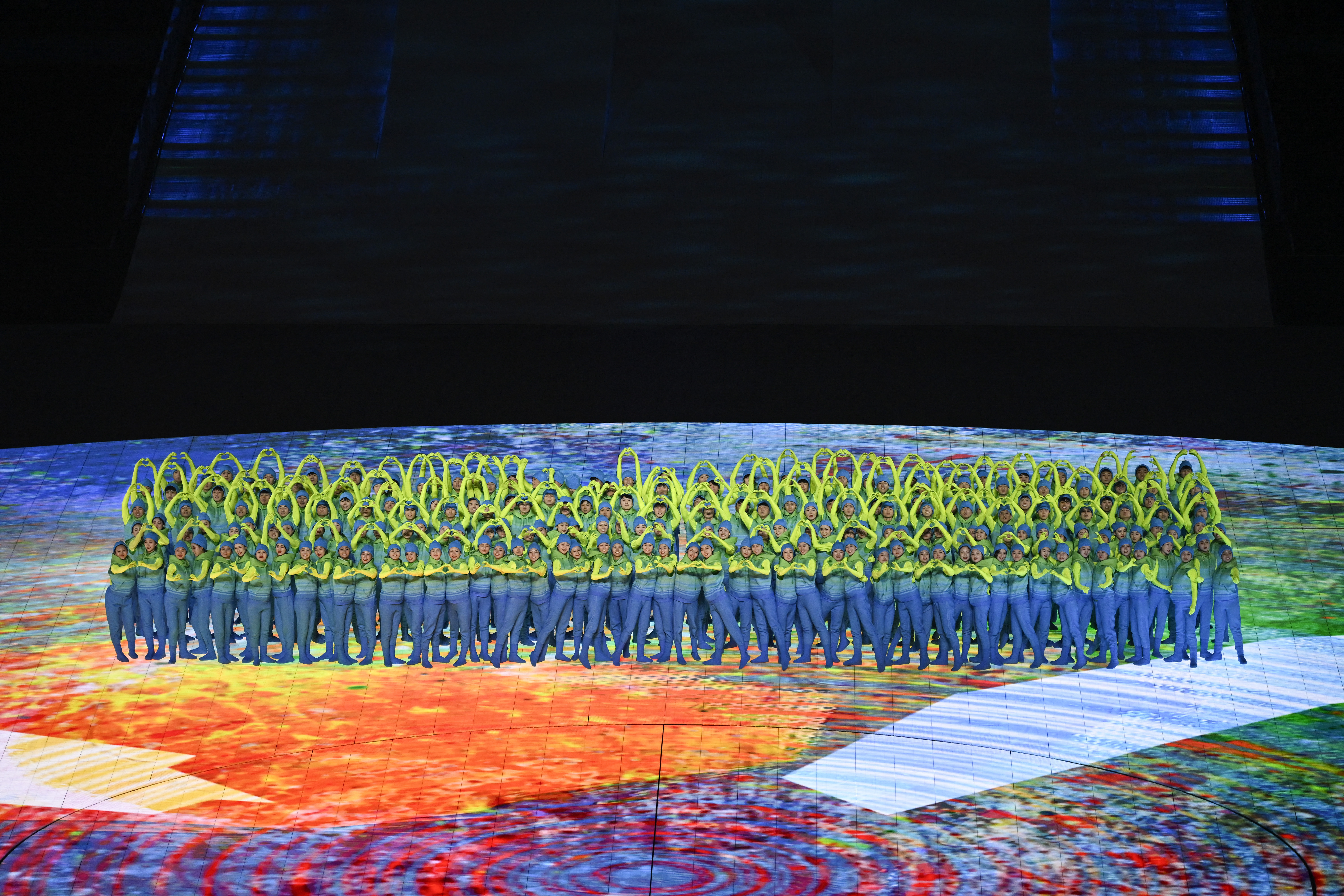 Performers take part in the closing ceremony of the Beijing 2022 Winter Paralympic Games