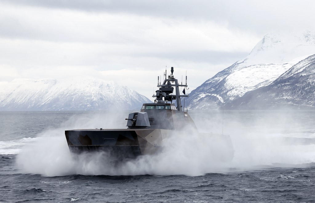 Norwegian Skjold-class corvette navy vessel