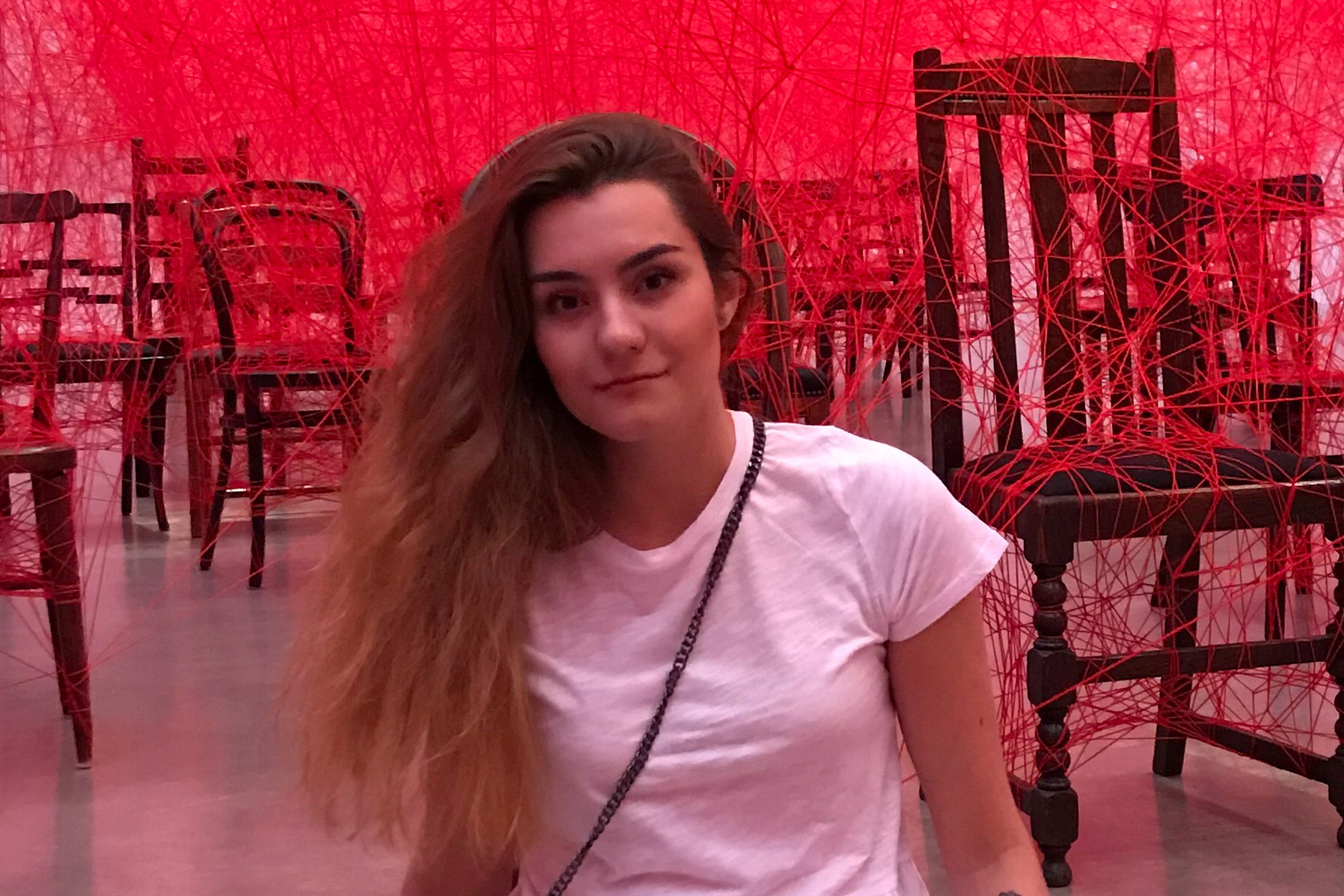 Sofia Sapega poses for a picture in Gothenburg, Sweden