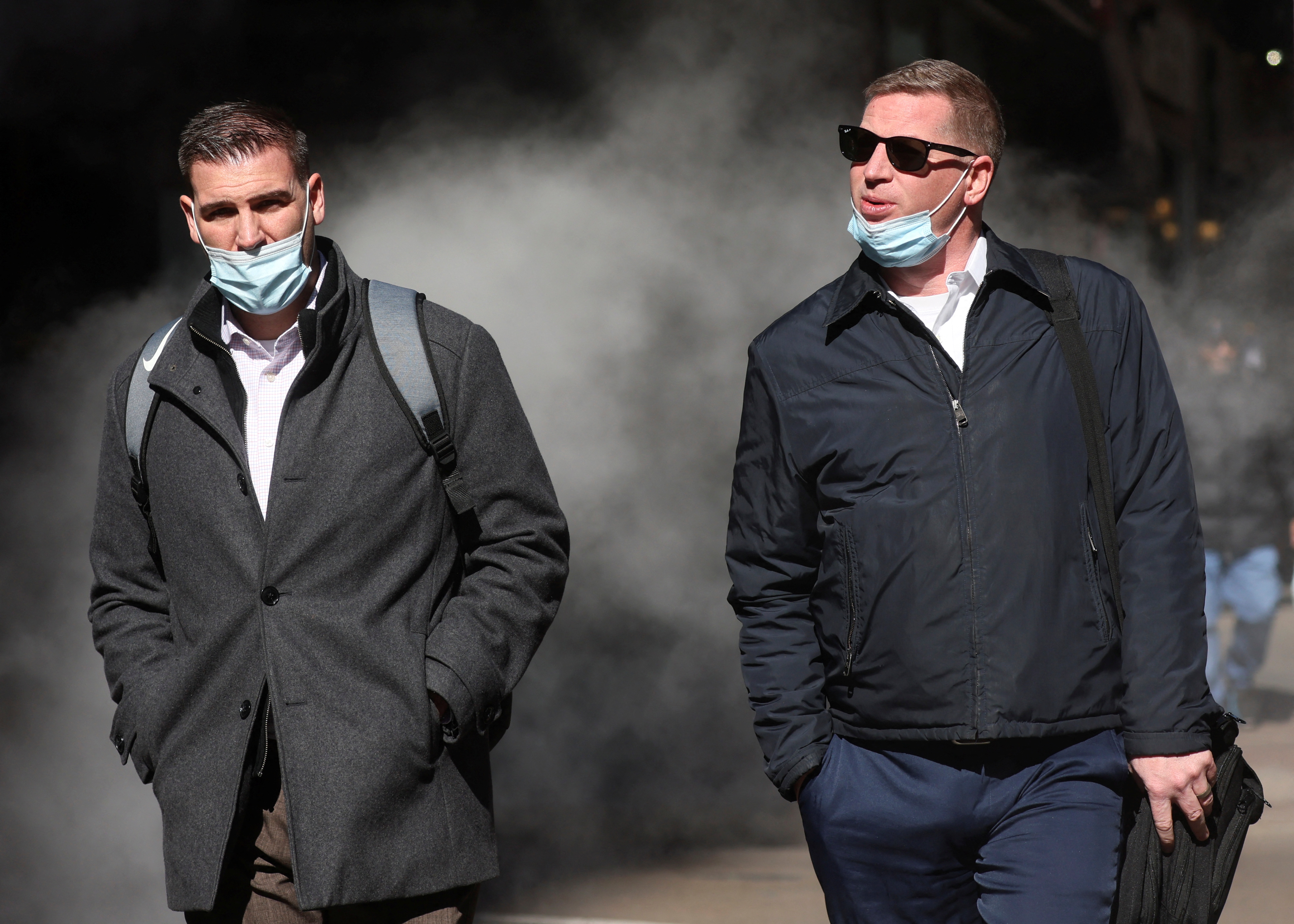 People wearing masks