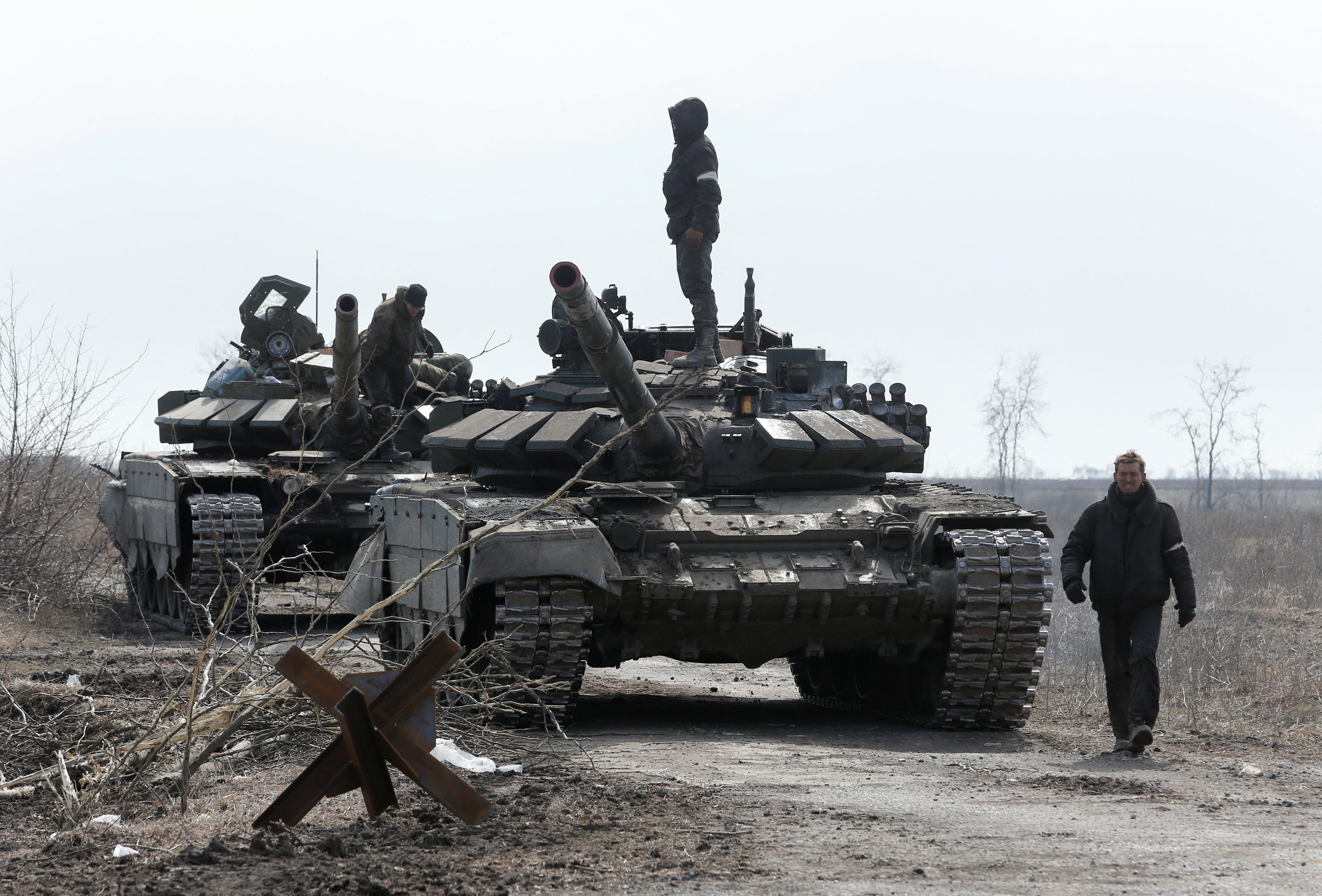 Service members of pro-Russian troops in Ukraine