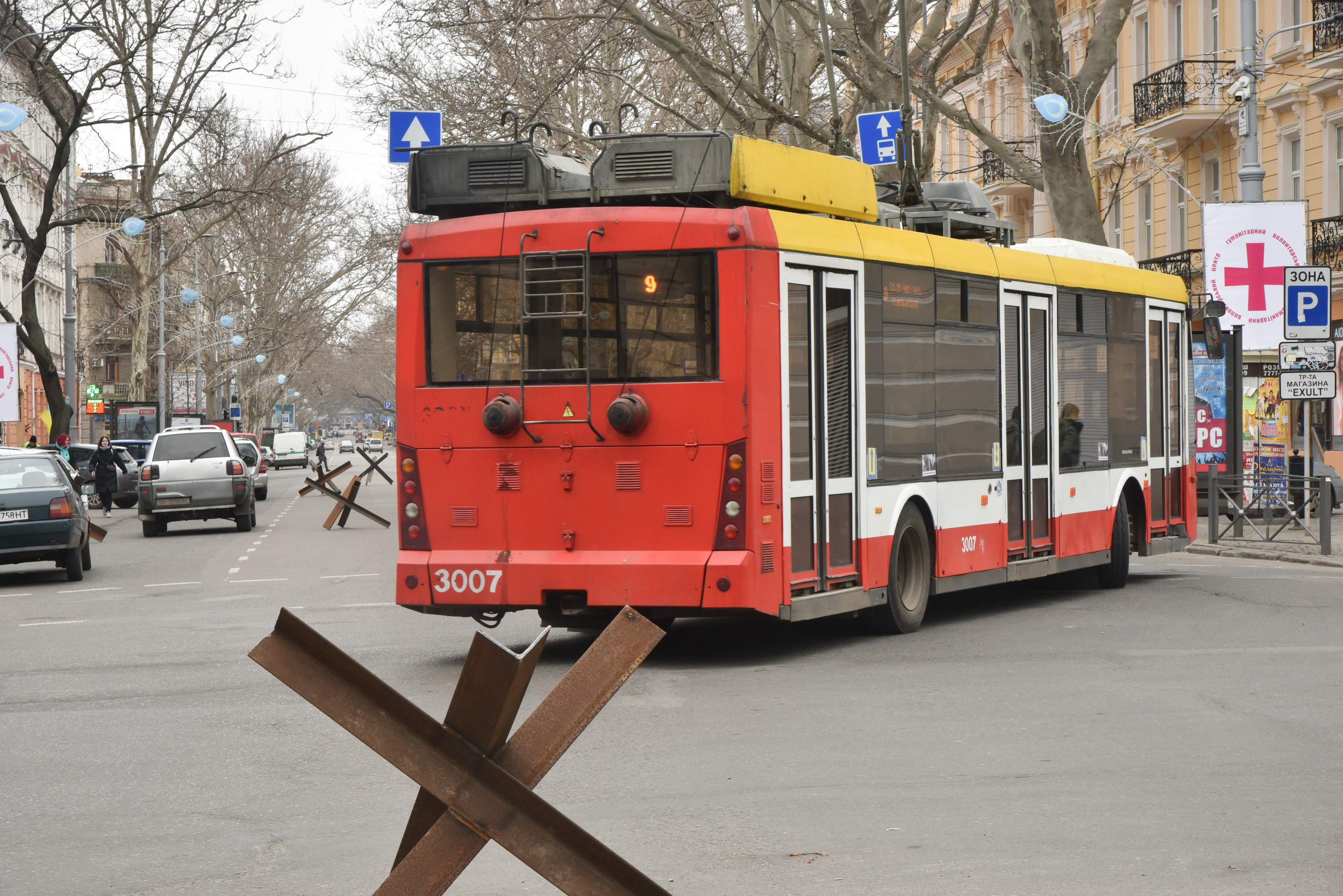 Metal barricades placed to the streets