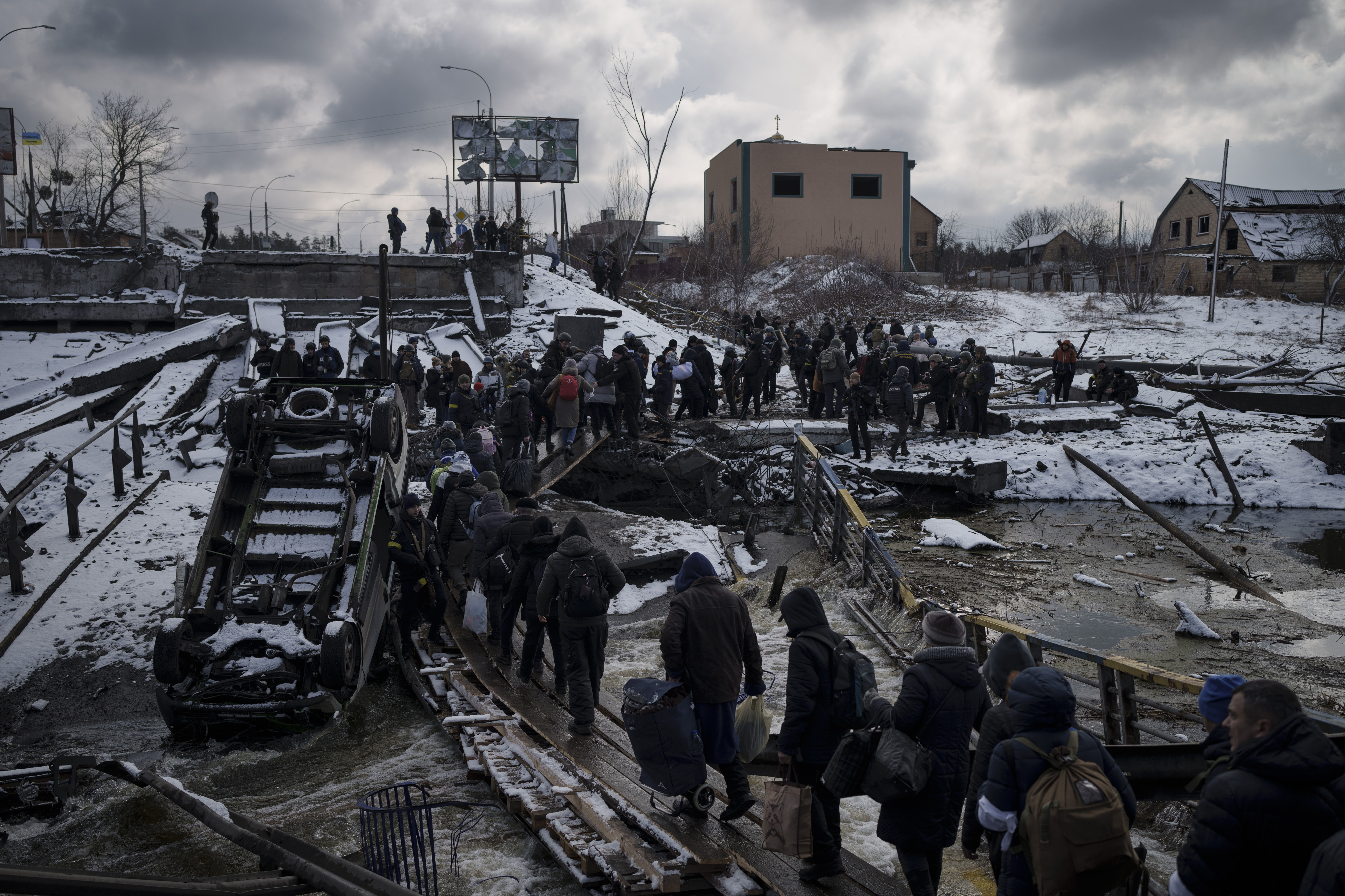 Destroyed bridge in Ukraine