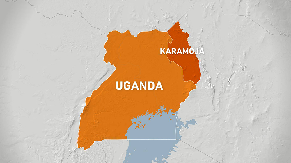 Map of Karamoja region in northern Uganda.