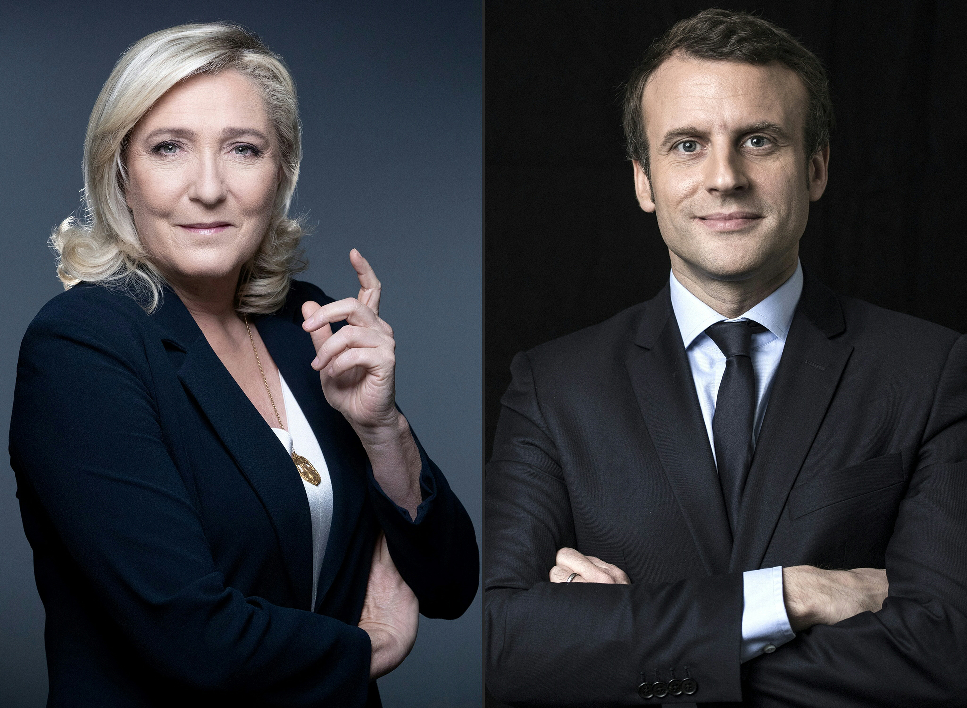 Marine Le Pen and Emmanuel Macron