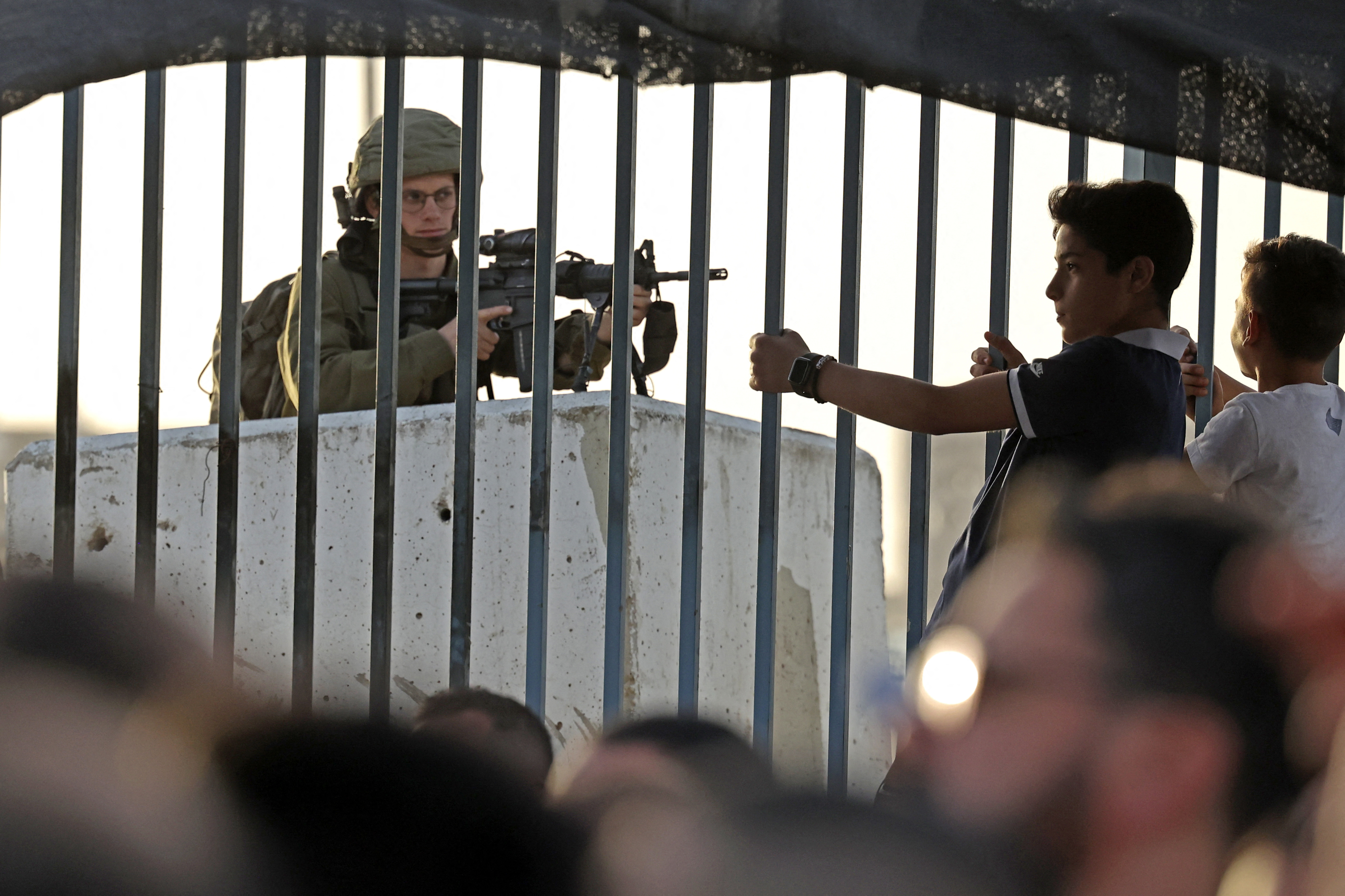 A member of Israeli security forces stands guard