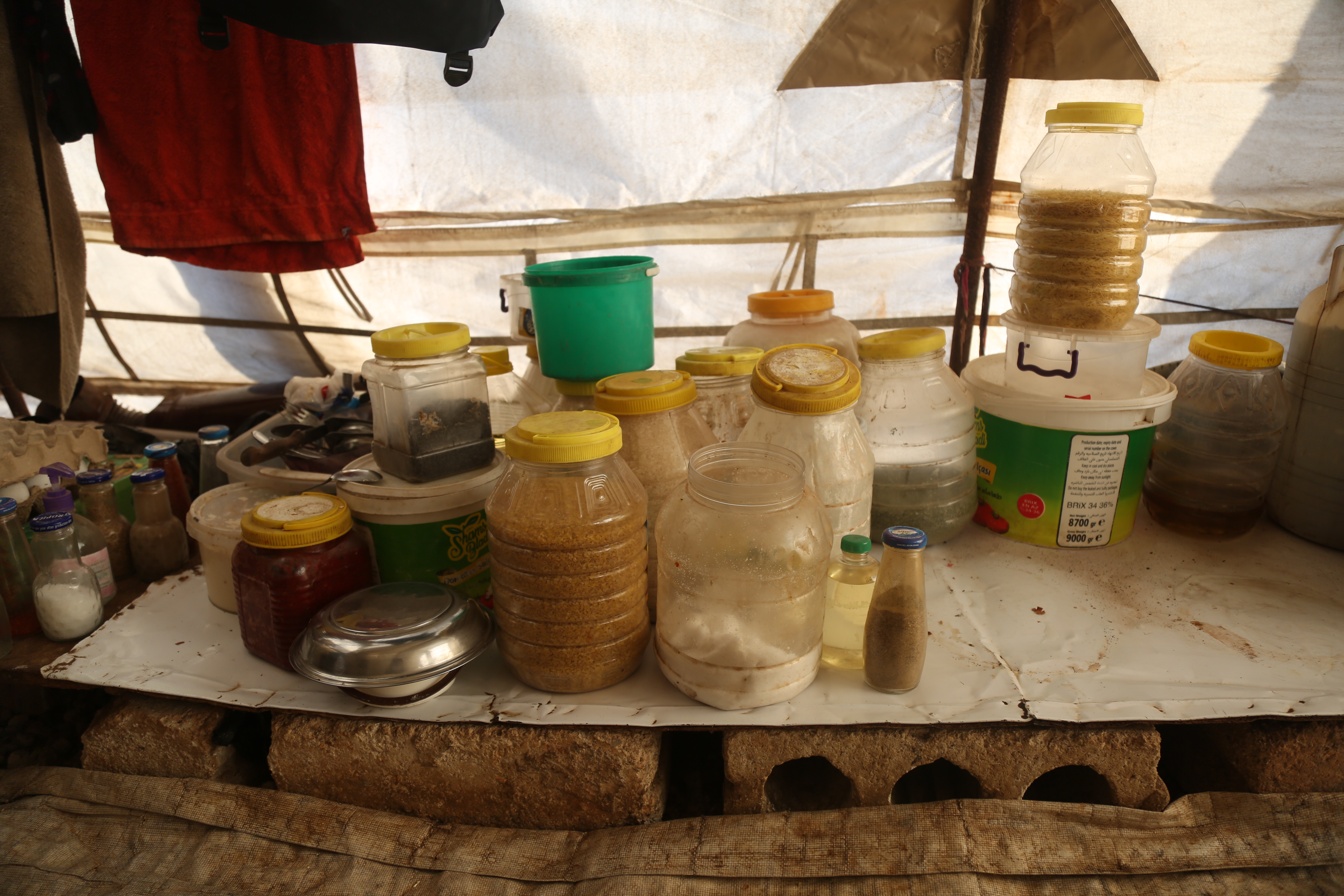 Jars of grains and sugar